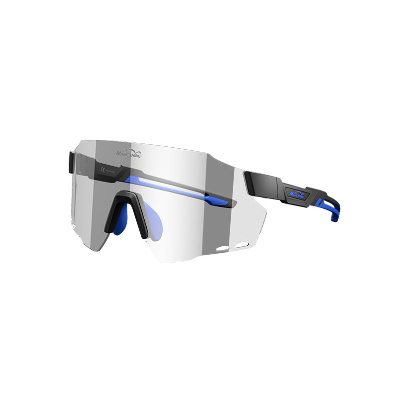 WINDBREAKER Photochromic Cycling Sunglasses – Matte Black + Blue WINDBREAKER Photochromic Cycling Sunglasses – Matte Black + Blue