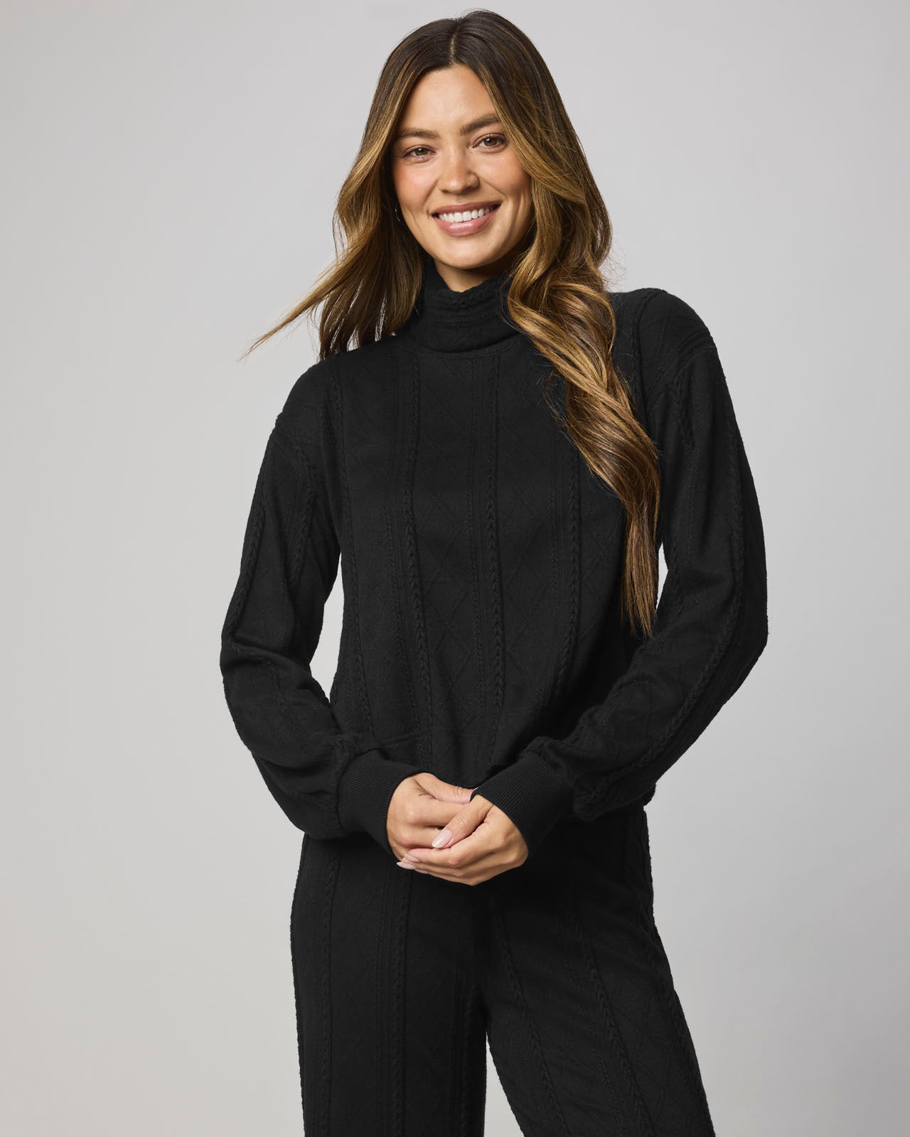 Splendid – Cable Lounge Turtleneck Top – Pale Oak Heather Splendid – Cable Lounge Turtleneck Top – Pale Oak Heather