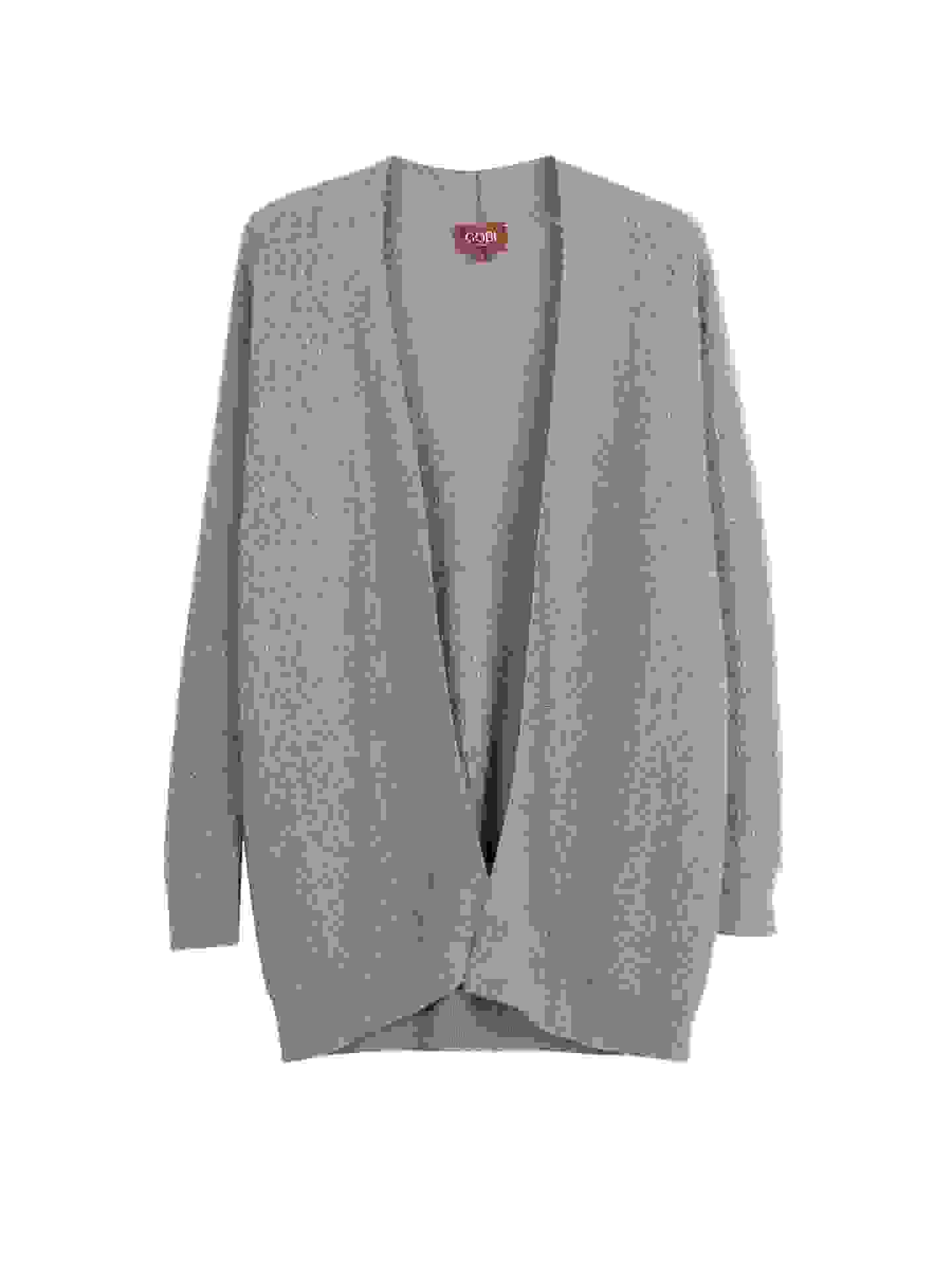 Organic Color Ajour Knit Open-Front Cashmere Cardigan – M taupe WK- Organic Color Ajour Knit Open-Front Cashmere Cardigan – M taupe WK-