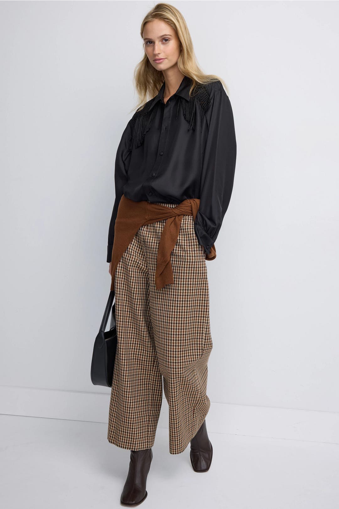 Weekend Max Mara Ebe Brown Plaid Trousers Brown-multicolored-print Weekend Max Mara Ebe Brown Plaid Trousers Brown-multicolored-print