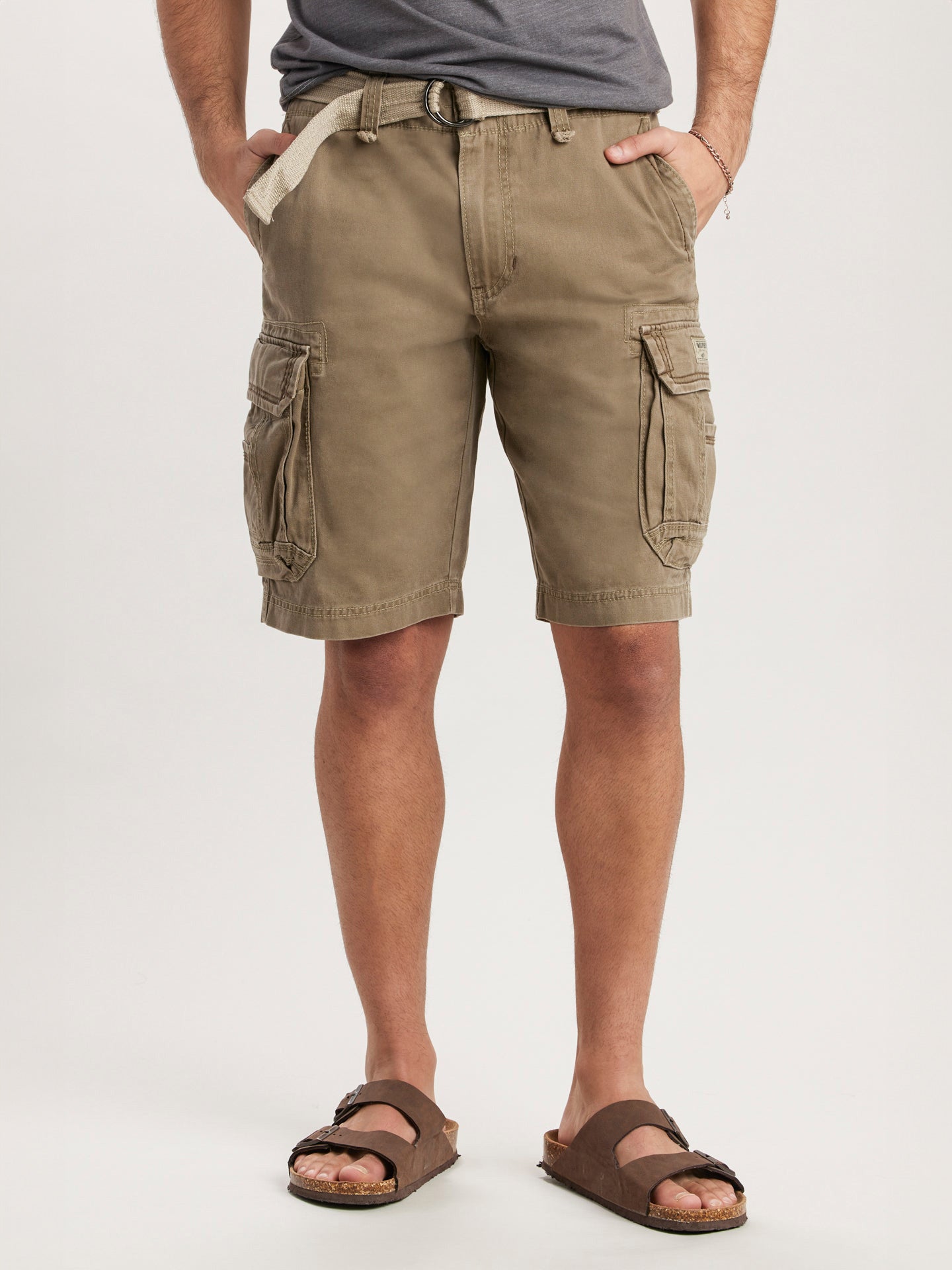 Survivor Mens Belted Cargo Shorts
