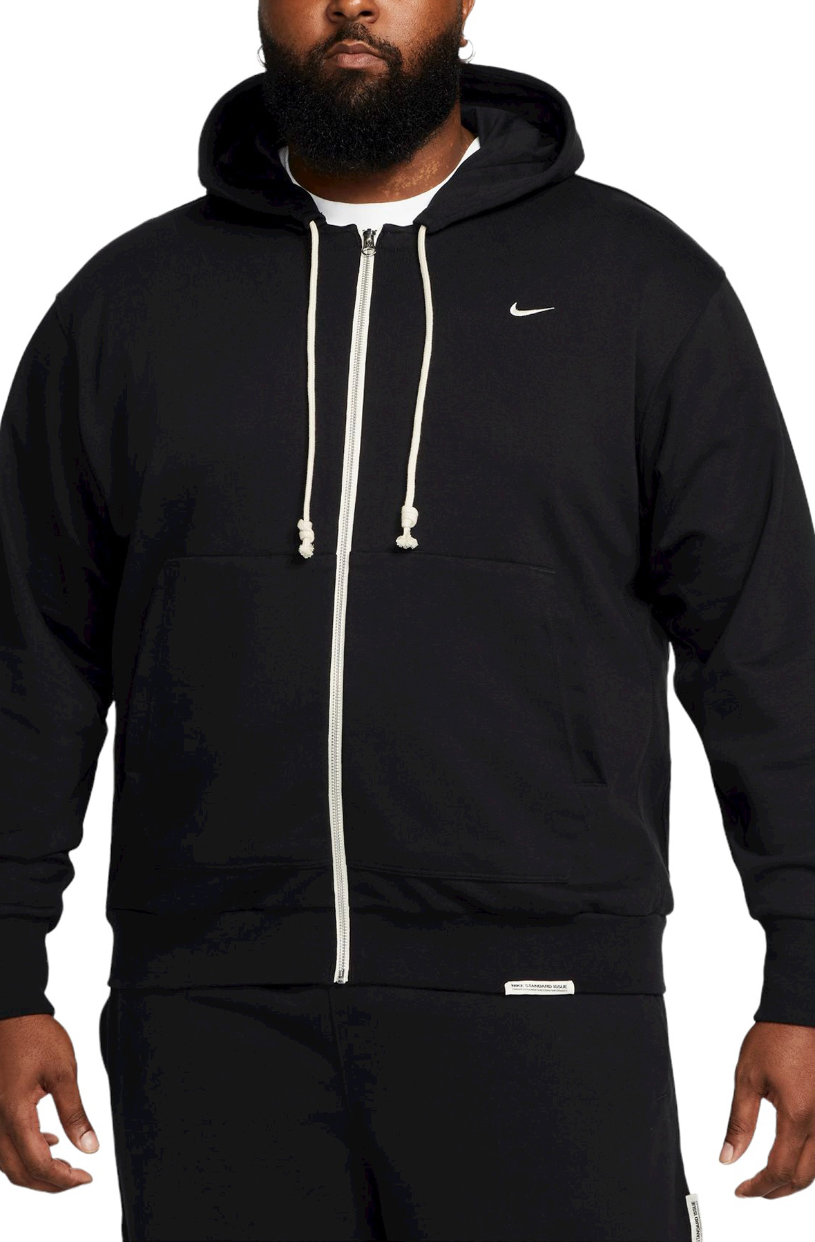 Men Dri-FIT Standard Issue Full-Zip Basketball Hoodie BlackPale Ivory Sweatshirts BlackPale Ivory