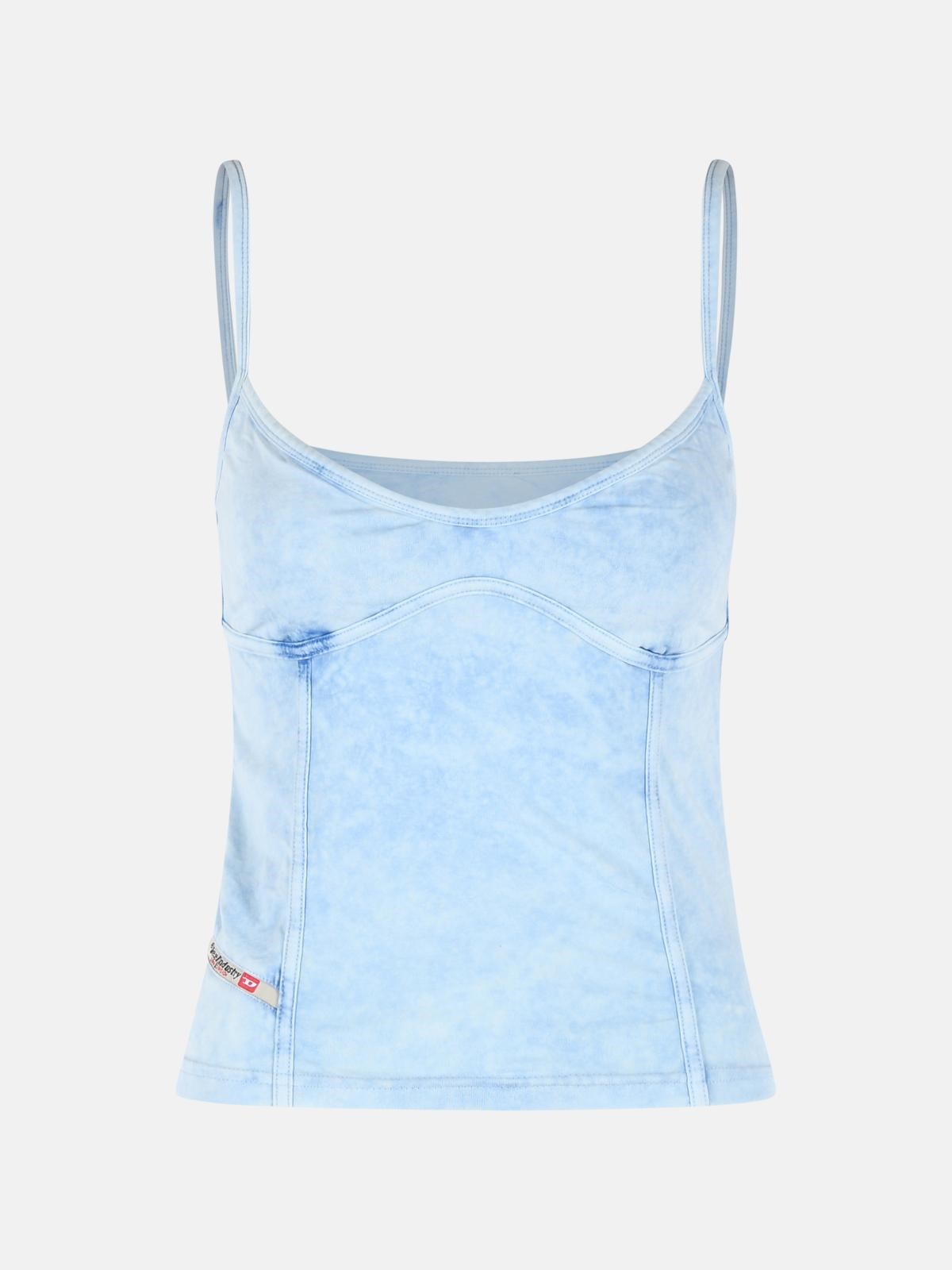DIESEL ‘Ony’ Light Blue Stretch Cotton Tank Top DIESEL ‘Ony’ Light Blue Stretch Cotton Tank Top