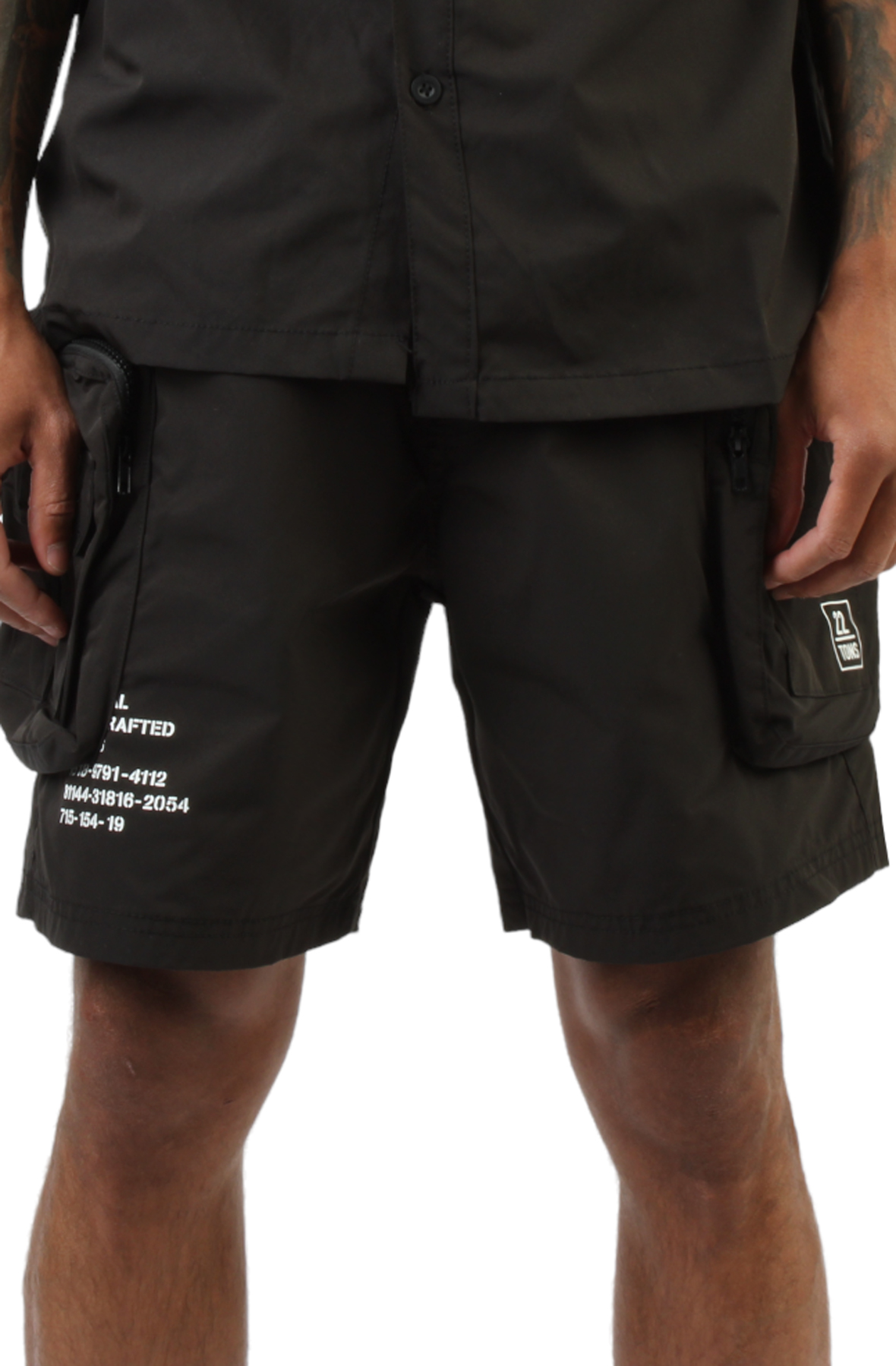 Men Printed Utility Lounge Windbreaker Shorts Black Shorts L Black Men Printed Utility Lounge Windbreaker Shorts Black Shorts L Black