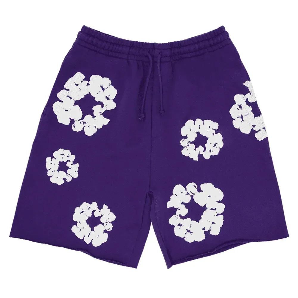 Denim Tears The Cotton Wreath Shorts Purple Denim Tears The Cotton Wreath Shorts Purple