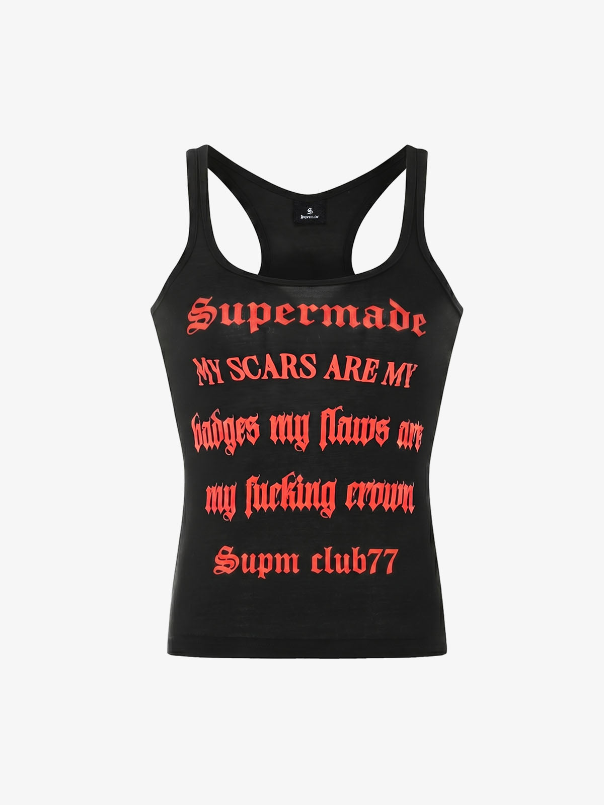 Graphic Text Racerback Slim Fit Tank Top Graphic Text Racerback Slim Fit Tank Top