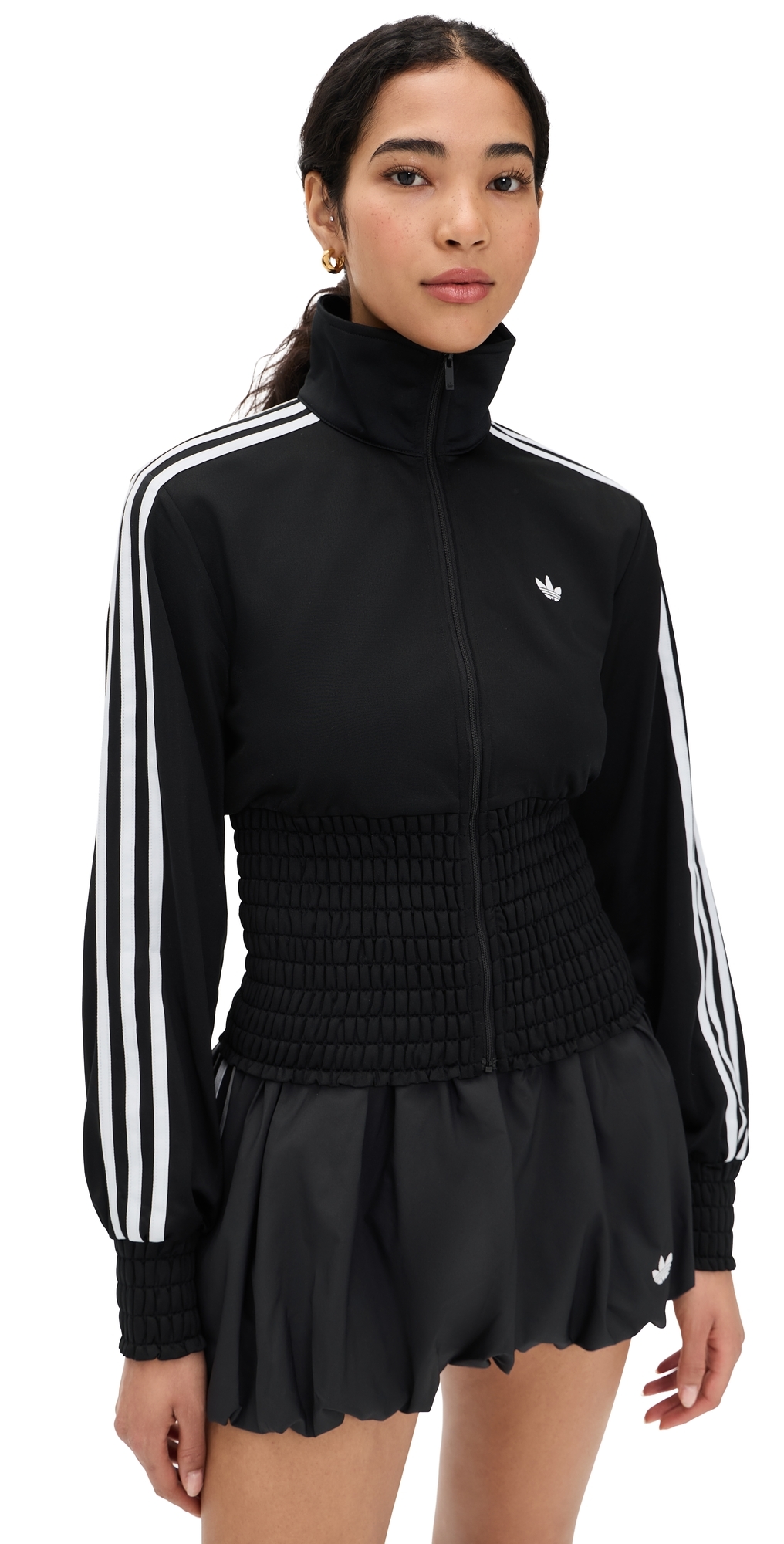 adidas Smocked Firebird Track Jacket Black