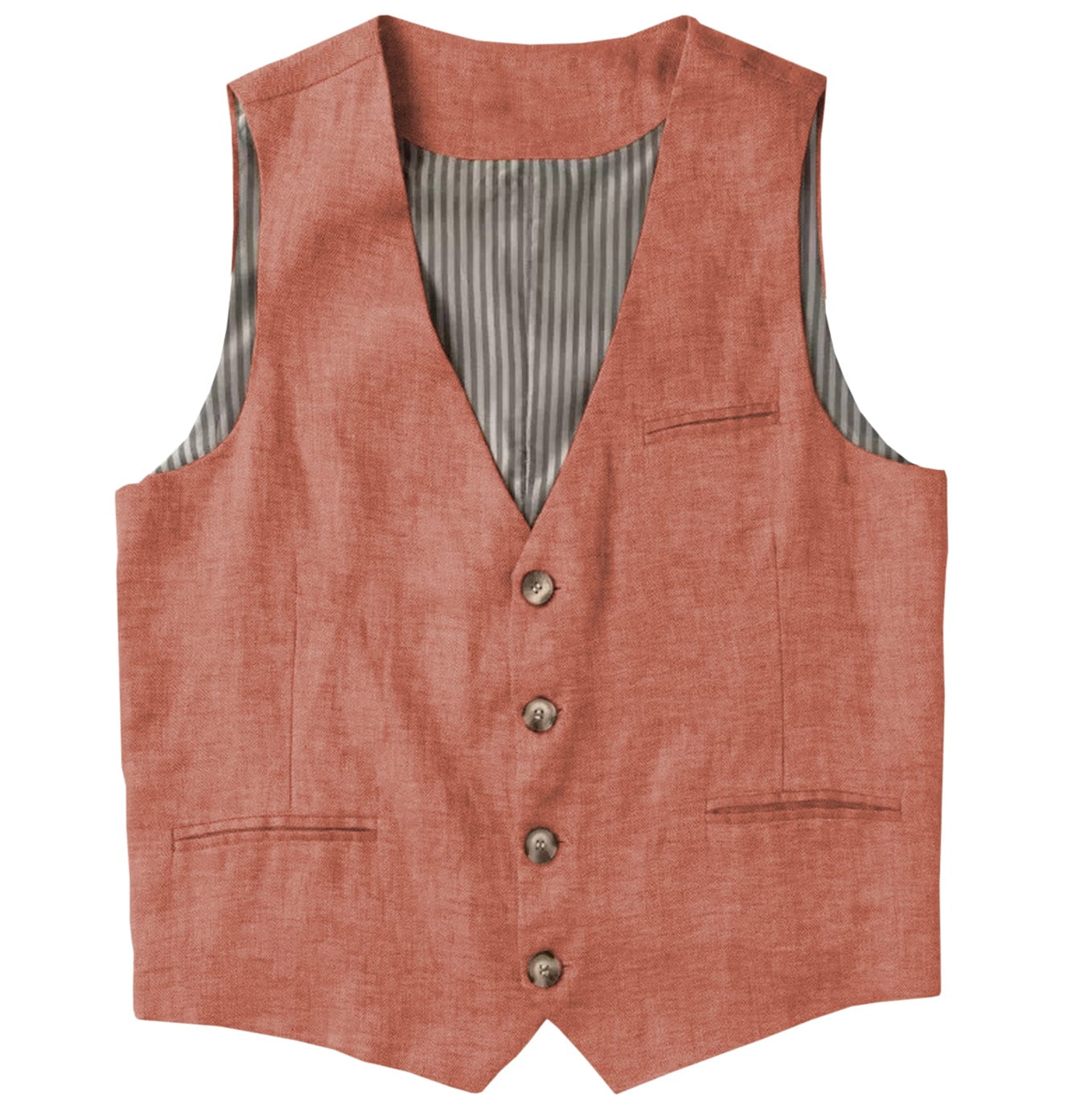 Casual Single Breasted V Neck Linen Mens Vest Casual Single Breasted V Neck Linen Mens Vest