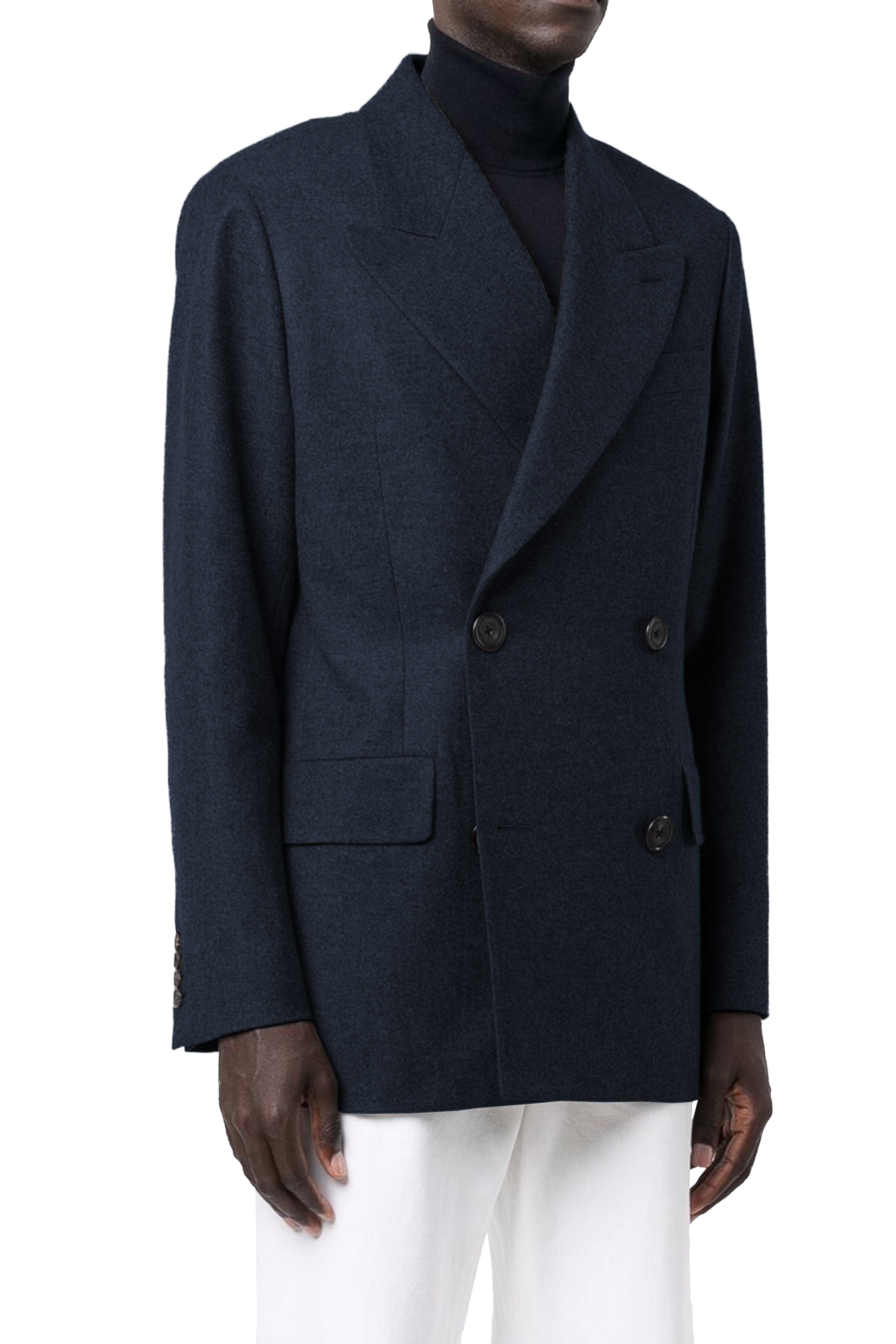 Aesido Men’s Business Casual Double Breasted Peak Lapel Blazer – Navy R Aesido Men’s Business Casual Double Breasted Peak Lapel Blazer – Navy R