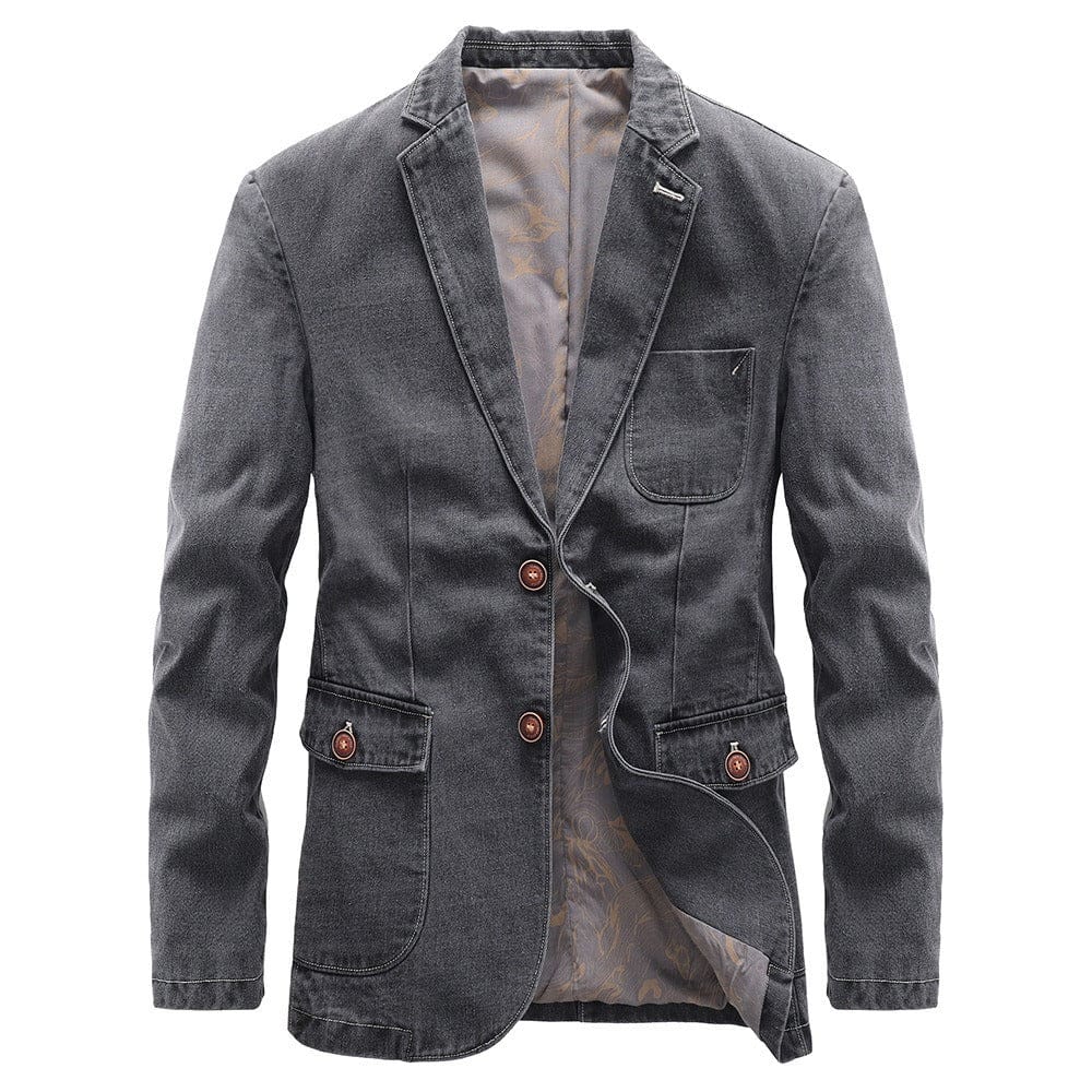 Men’s Cotton Blend Notch Lapel Blazer Double Button Closure, Fully Lined Men’s Cotton Blend Notch Lapel Blazer Double Button Closure, Fully Lined