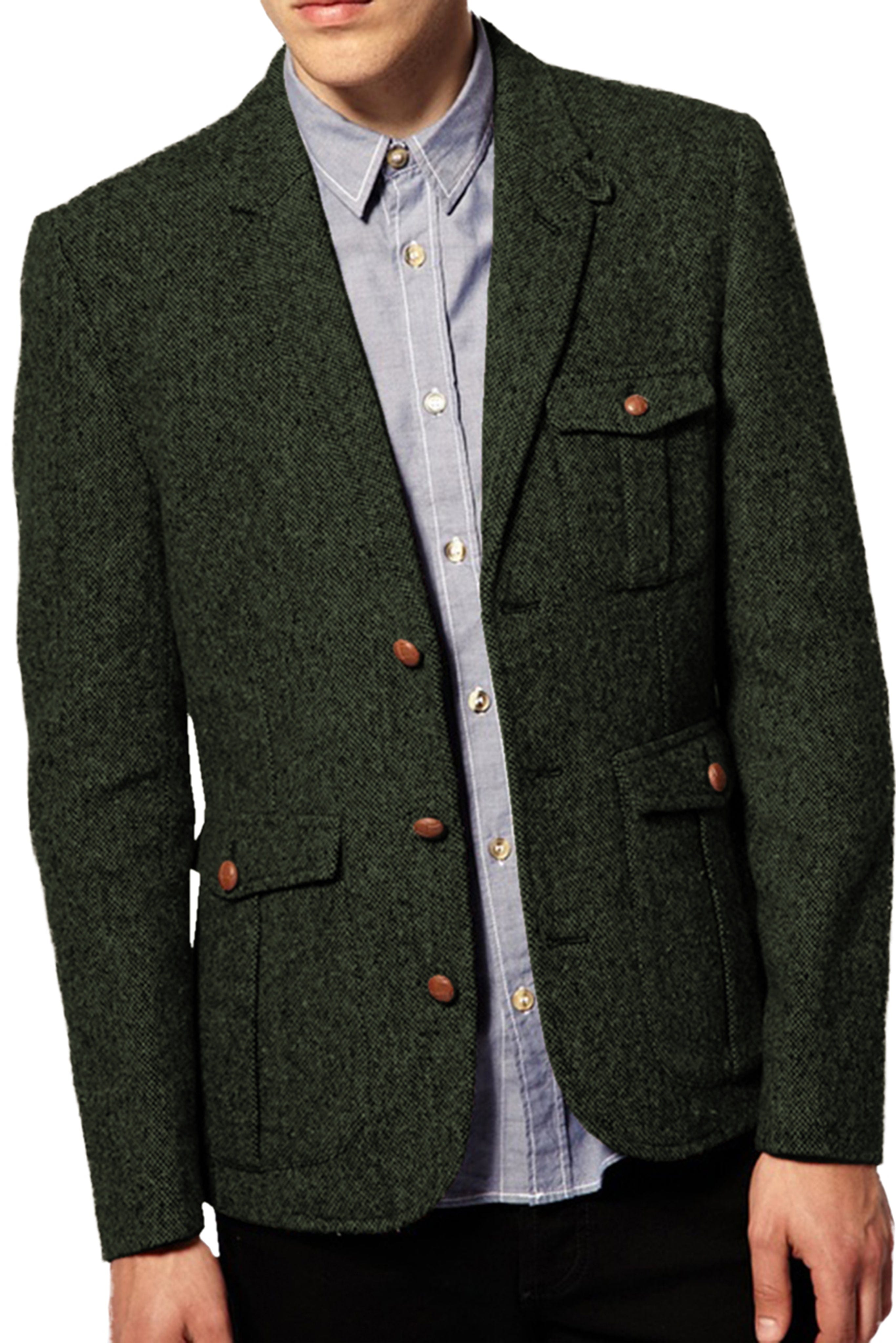 Aesido Men’s Suit Single Breasted Blazer – Army Green R Aesido Men’s Suit Single Breasted Blazer – Army Green R