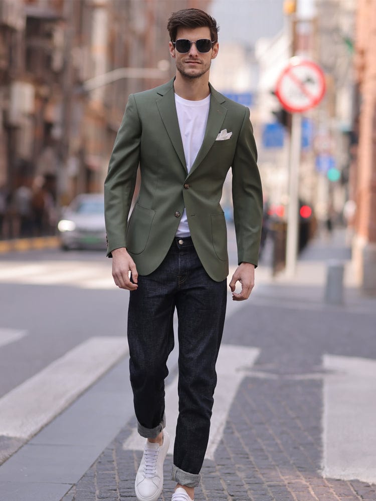 Olive Green Casual Jacket Spring And Summer Thin Light Mature Style High Quality Fashion Men’s Blazer – Olive Green R Olive Green Casual Jacket Spring And Summer Thin Light Mature Style High Quality Fashion Men’s Blazer – Olive Green R