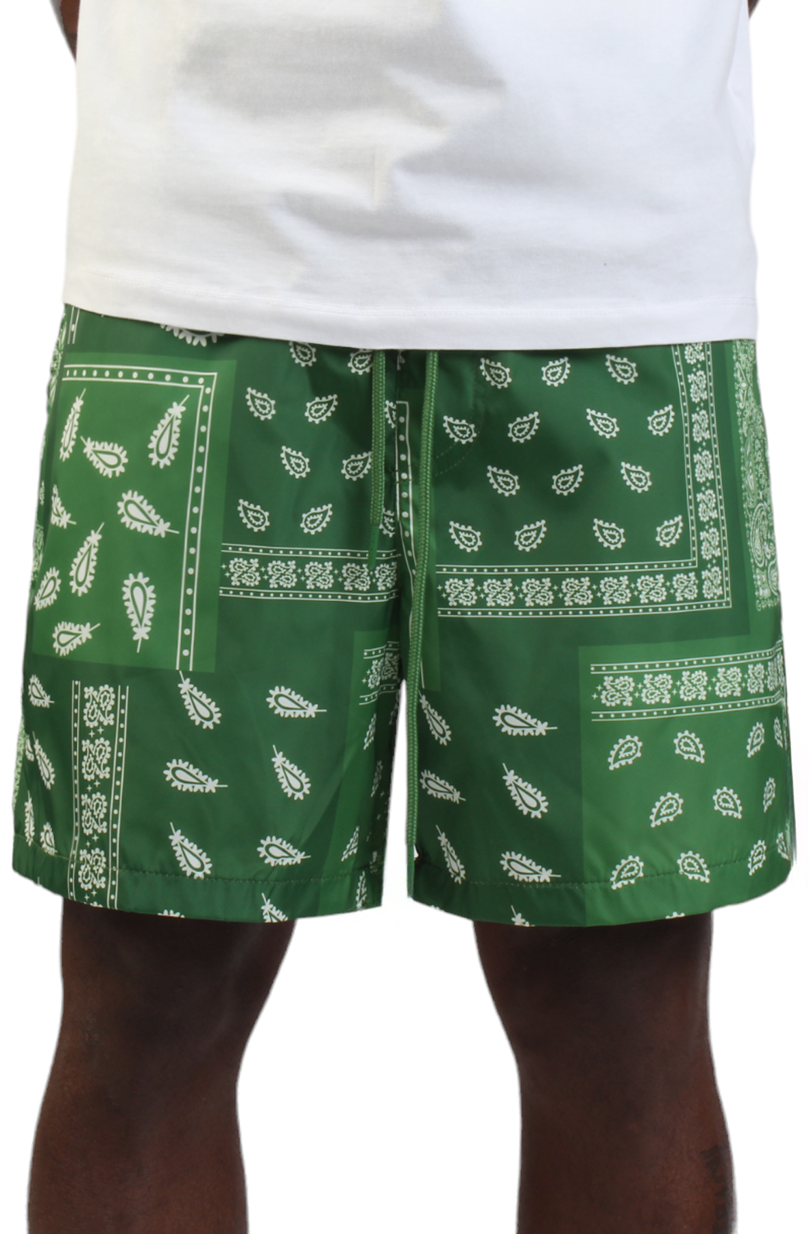 Men Paisley Nylon Short Green Shorts S Green Men Paisley Nylon Short Green Shorts S Green