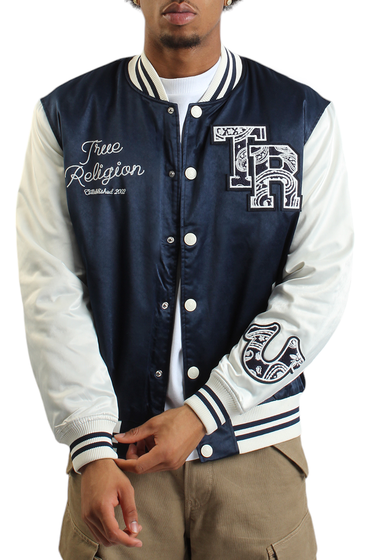 Men Good Life Varsity Bomber Jacket Dress BlueWinter White Jackets M Dress BlueWinter White Men Good Life Varsity Bomber Jacket Dress BlueWinter White Jackets M Dress BlueWinter White