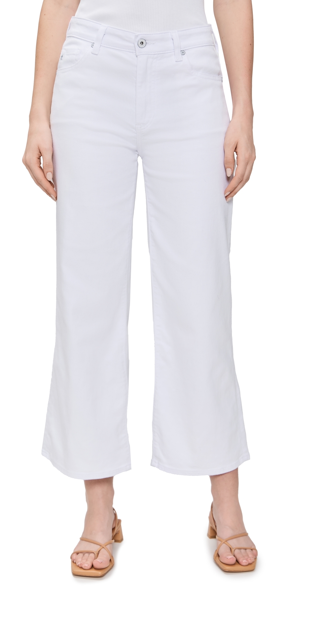 AG Saige Wide Leg Crop Jeans Gallery White