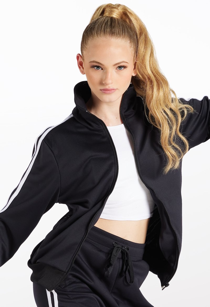 Stripe Sleeve Track Jacket – Black – X Child – Dance Top AH Stripe Sleeve Track Jacket – Black – X Child – Dance Top AH