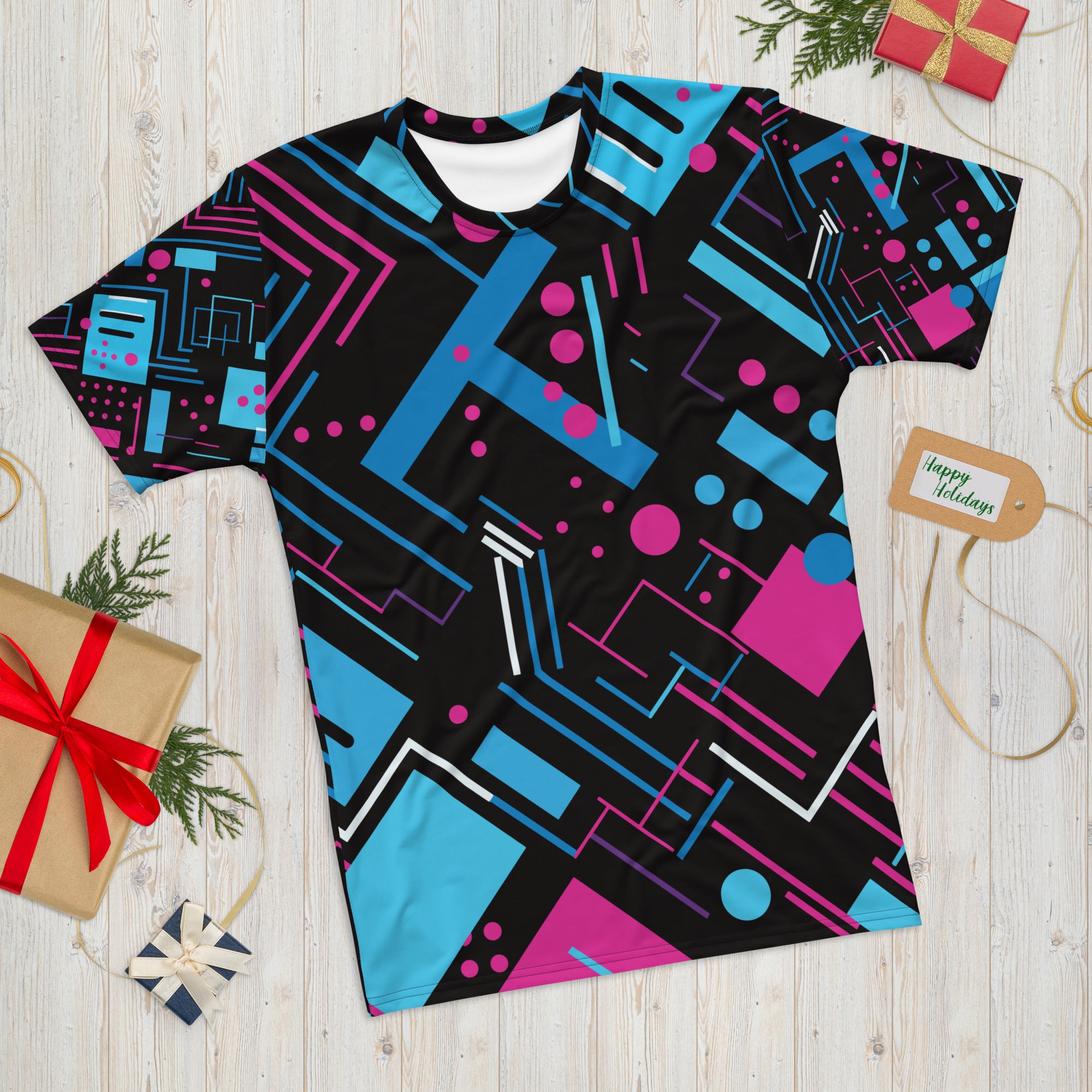 Geometric Dreams – Abstract Pattern Men’s Crew Neck Shirt