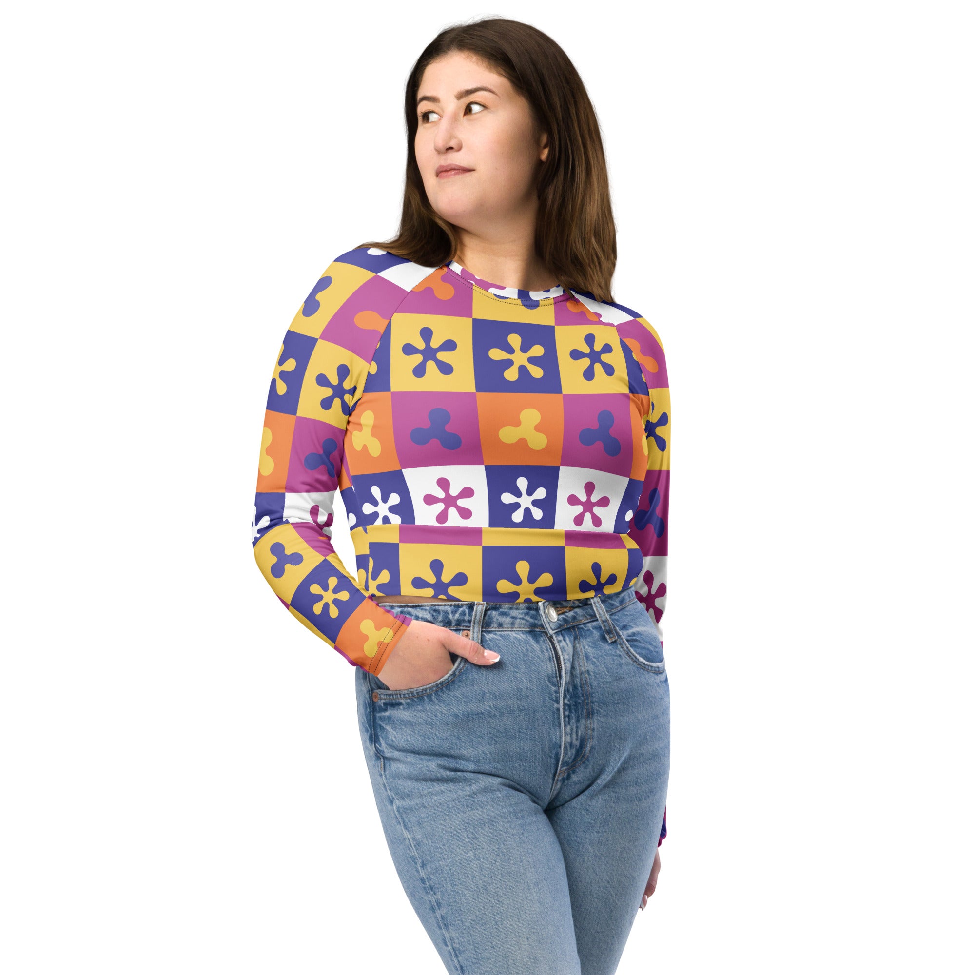 Recycled long-sleeve crop top Recycled long-sleeve crop top