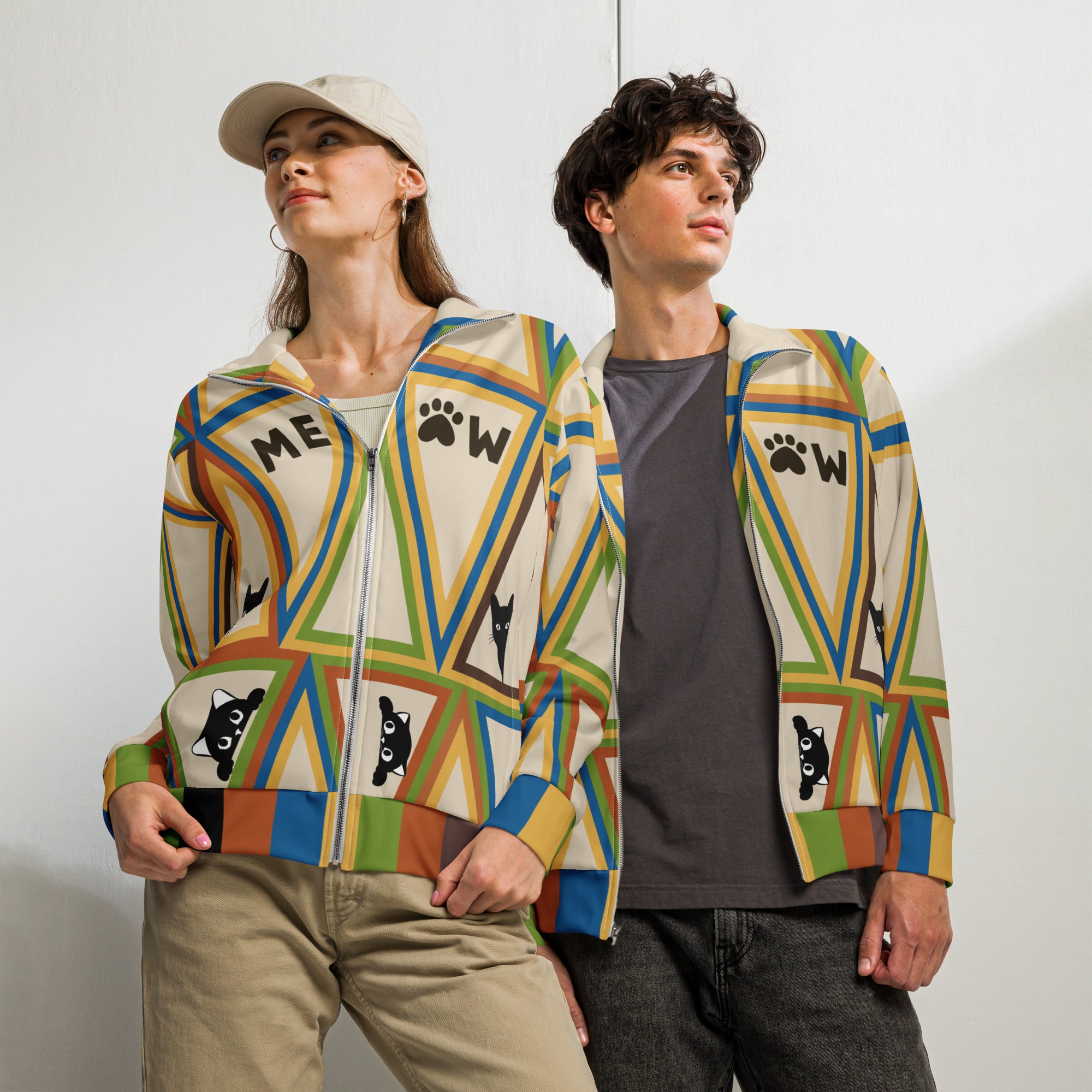 Geometric Charm for Animal Lovers – Unisex Track Jacket –