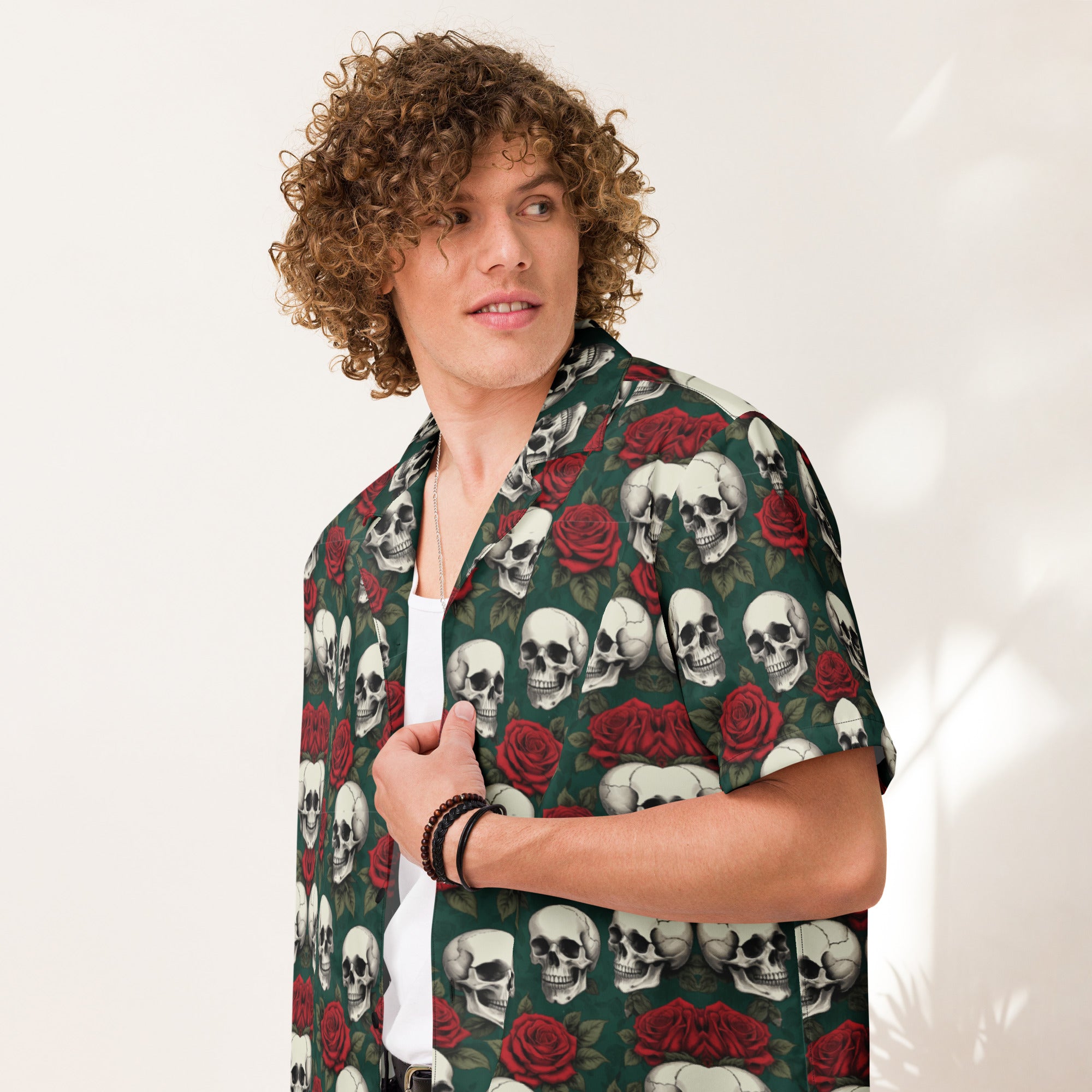 Skulls & Roses – Full Print Hawaiian Shirt Skulls & Roses – Full Print Hawaiian Shirt