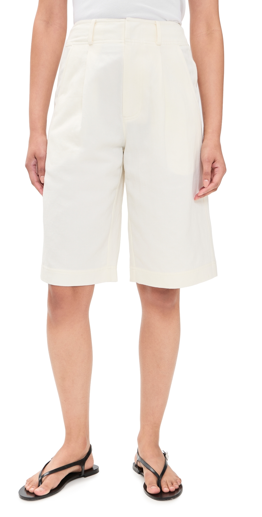 Apiece Apart Bari Bermuda Shorts Cream