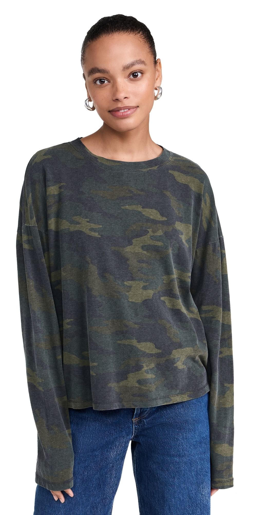 ASKK NY Printed Long Sleeve Top Camo