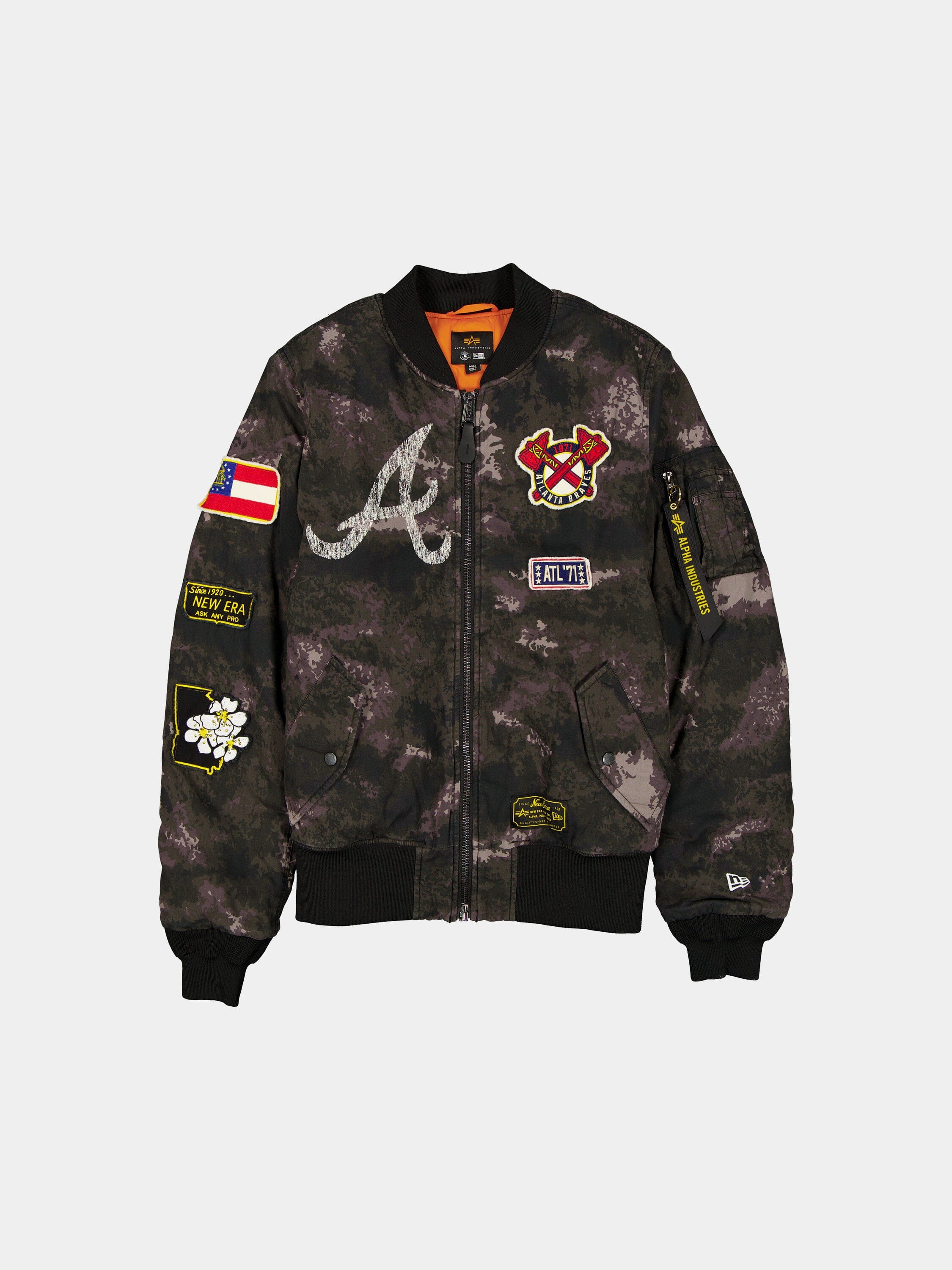ATLANTA BRAVES X ALPHA X NEW ERA MA- BOMBER JACKET BLACK CAMO