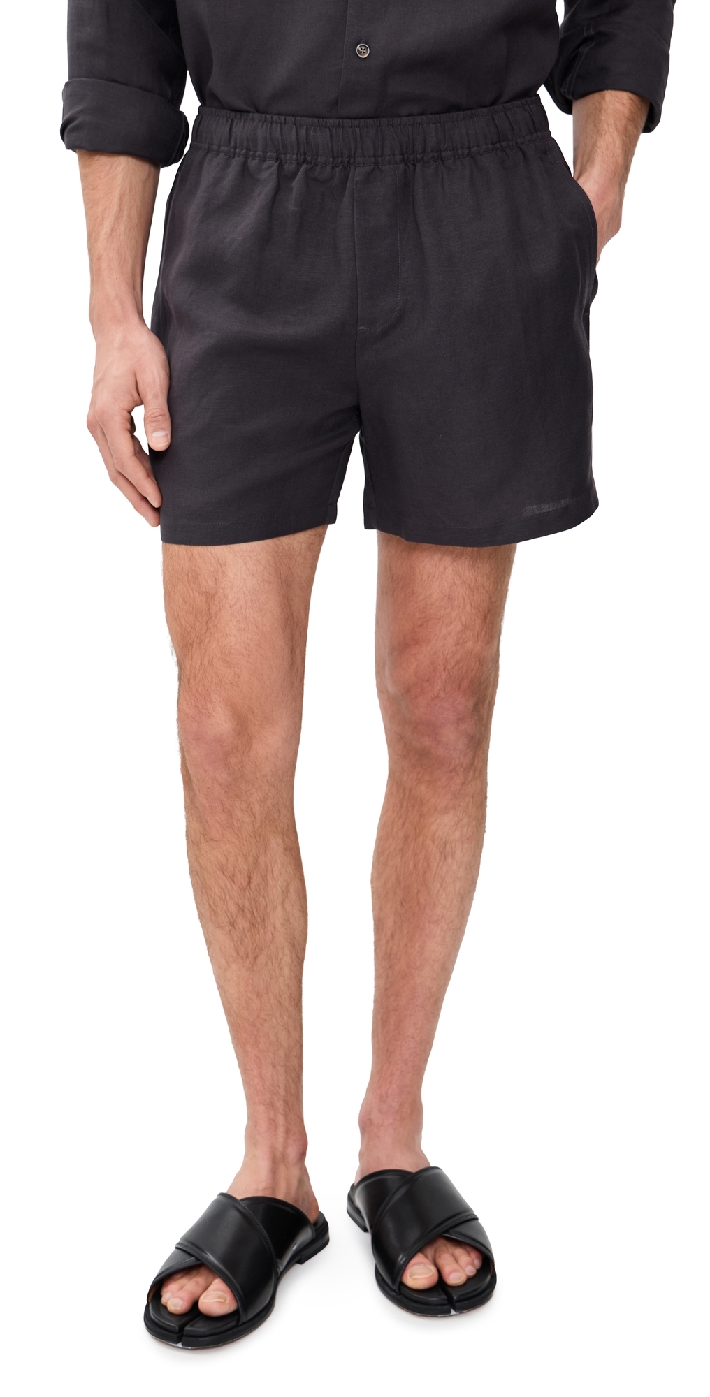 AUTO-REPLY Linen Shorts Granite AUTO-REPLY Linen Shorts Granite