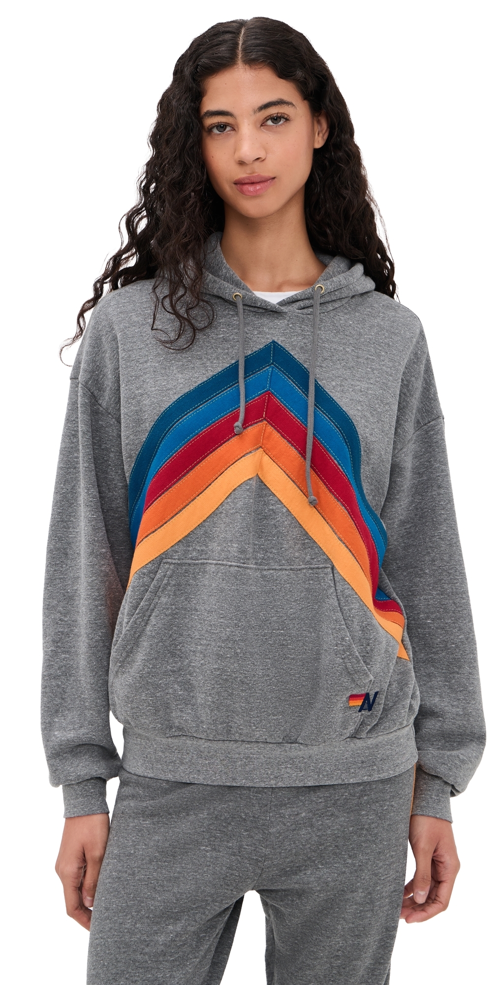 Aviator Nation Mountain Stitch Chevron Hoodie Heather Grey Aviator Nation Mountain Stitch Chevron Hoodie Heather Grey