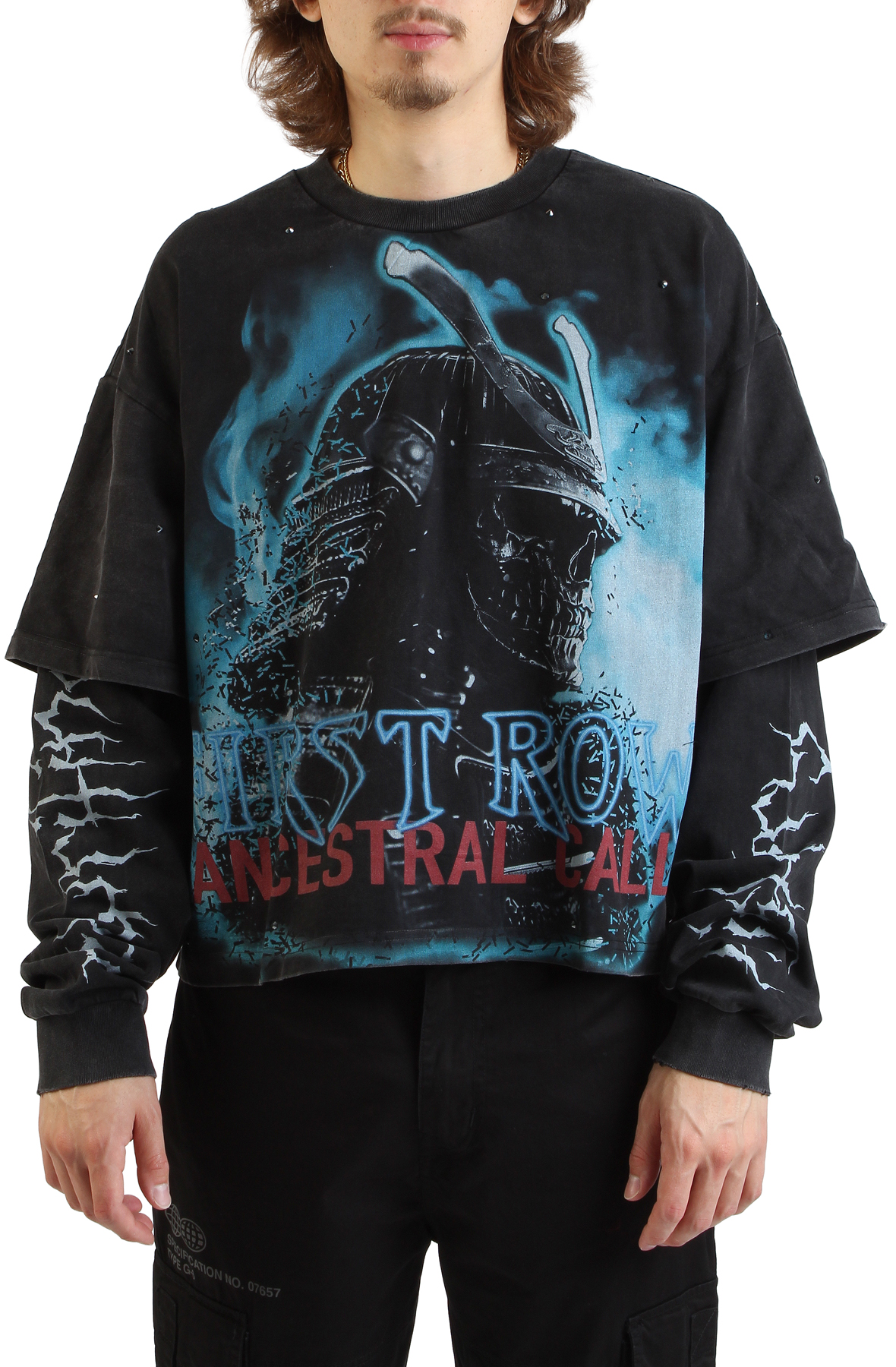 Men Ancestral Call Silent Sentinel Washed Twofer Shirt Black shirts L Black Men Ancestral Call Silent Sentinel Washed Twofer Shirt Black shirts L Black
