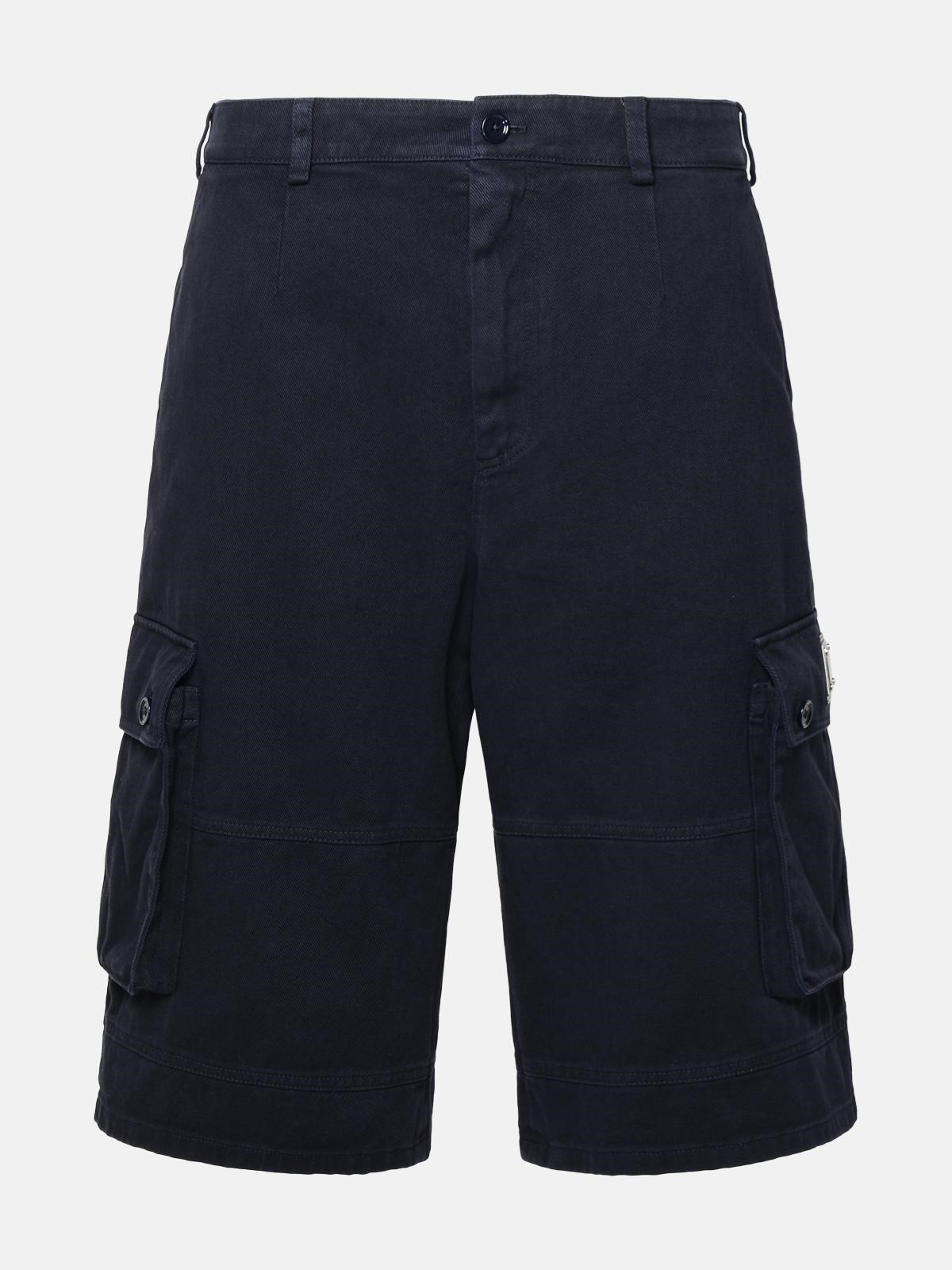 DOLCE & GABBANA Blue Cotton Cargo Bermuda Shorts