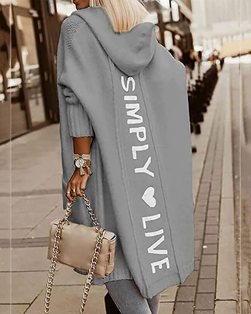 Hoodie Open Front Cardigan Sweaters Solid Color Chunky Long Sweater Coats – Grey S Hoodie Open Front Cardigan Sweaters Solid Color Chunky Long Sweater Coats – Grey S