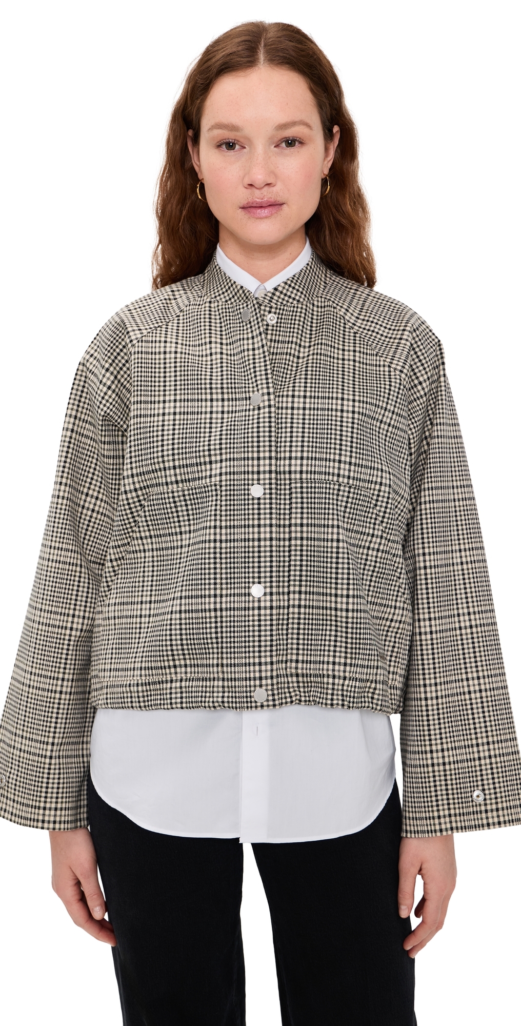 Barbour Leyburn Check Bomber Jacket Prince of WalesBleached Olive