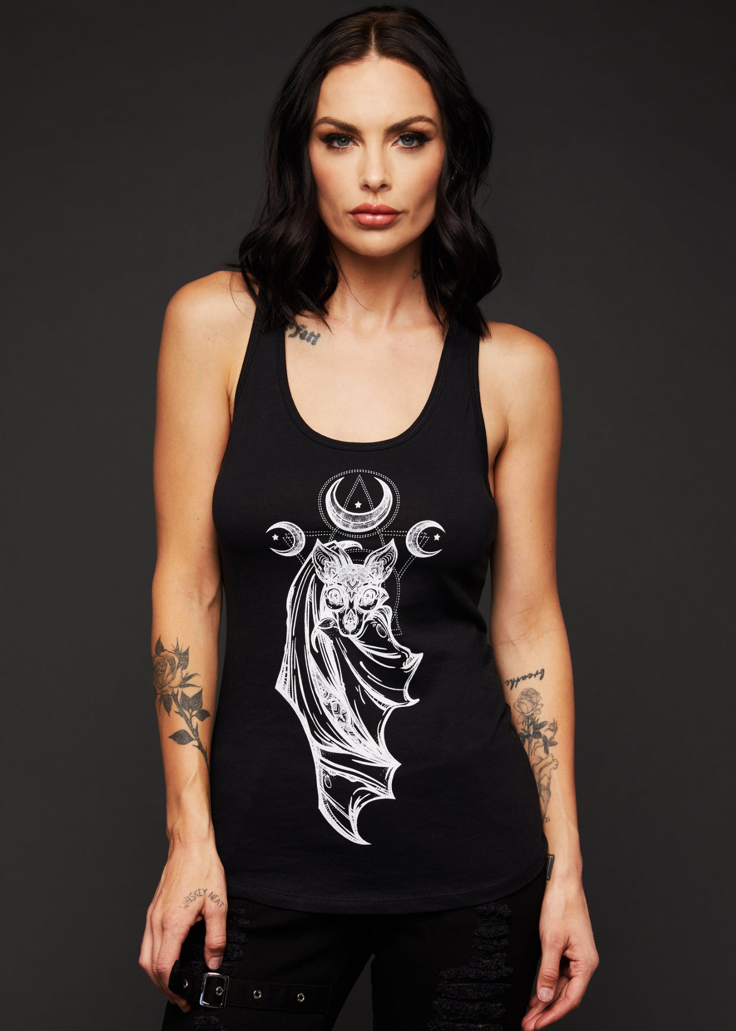 Midnight Hour Bat Loose Fit Tank Top – Black Midnight Hour Bat Loose Fit Tank Top – Black