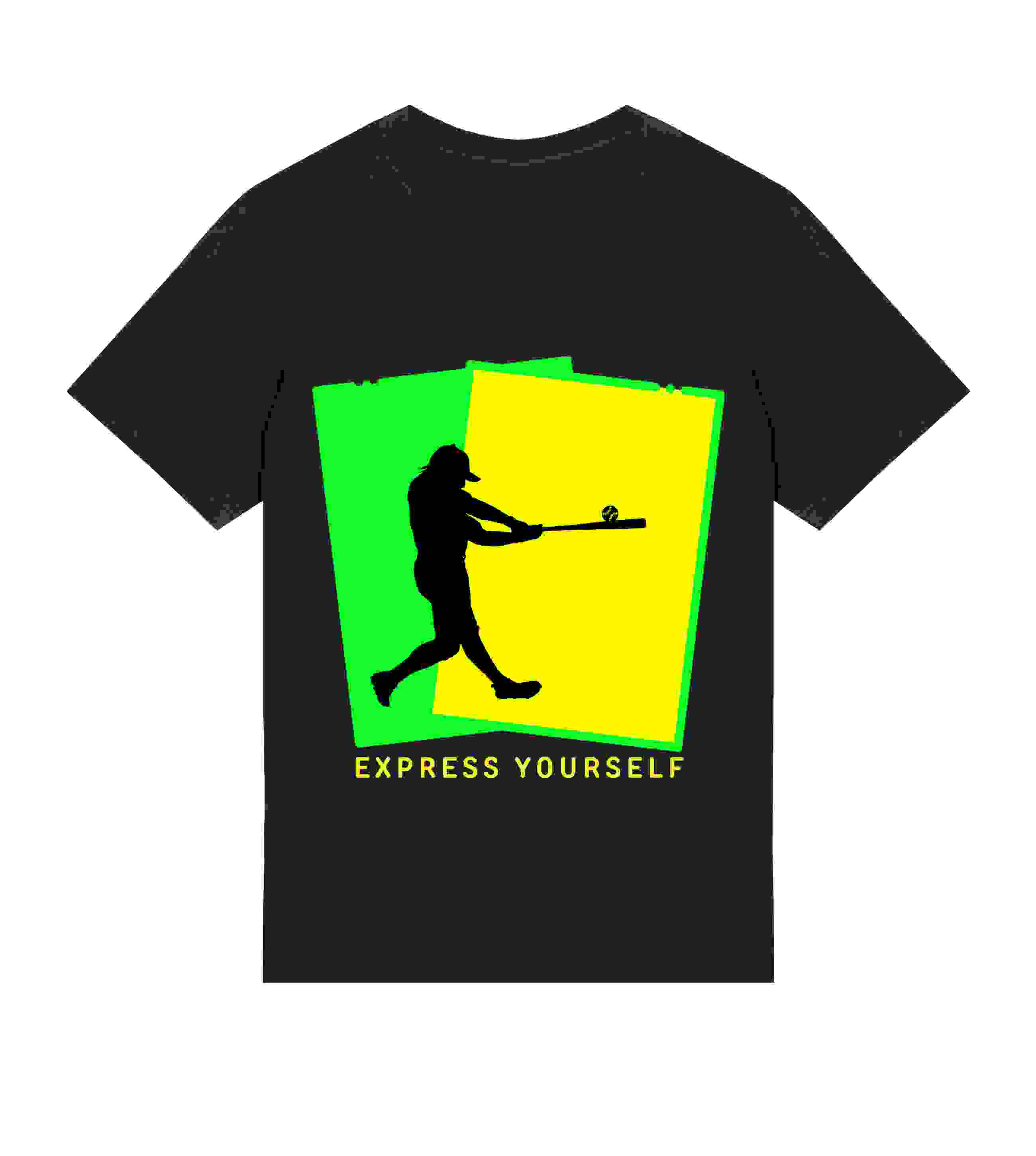 Bold Baseball Silhouette – Men’s Regular Shirt – Black S men