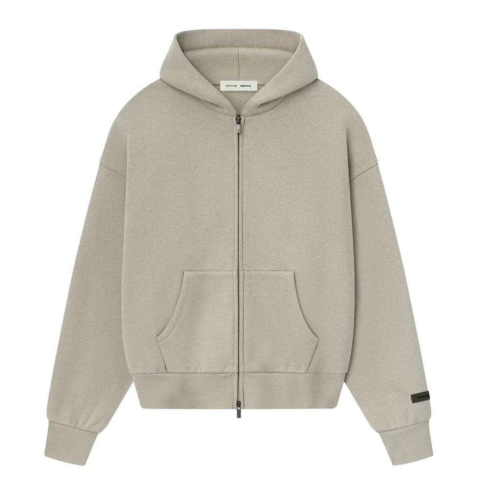 Fear of God Essentials Classic Full Zip Hoodie Timber Fear of God Essentials Classic Full Zip Hoodie Timber