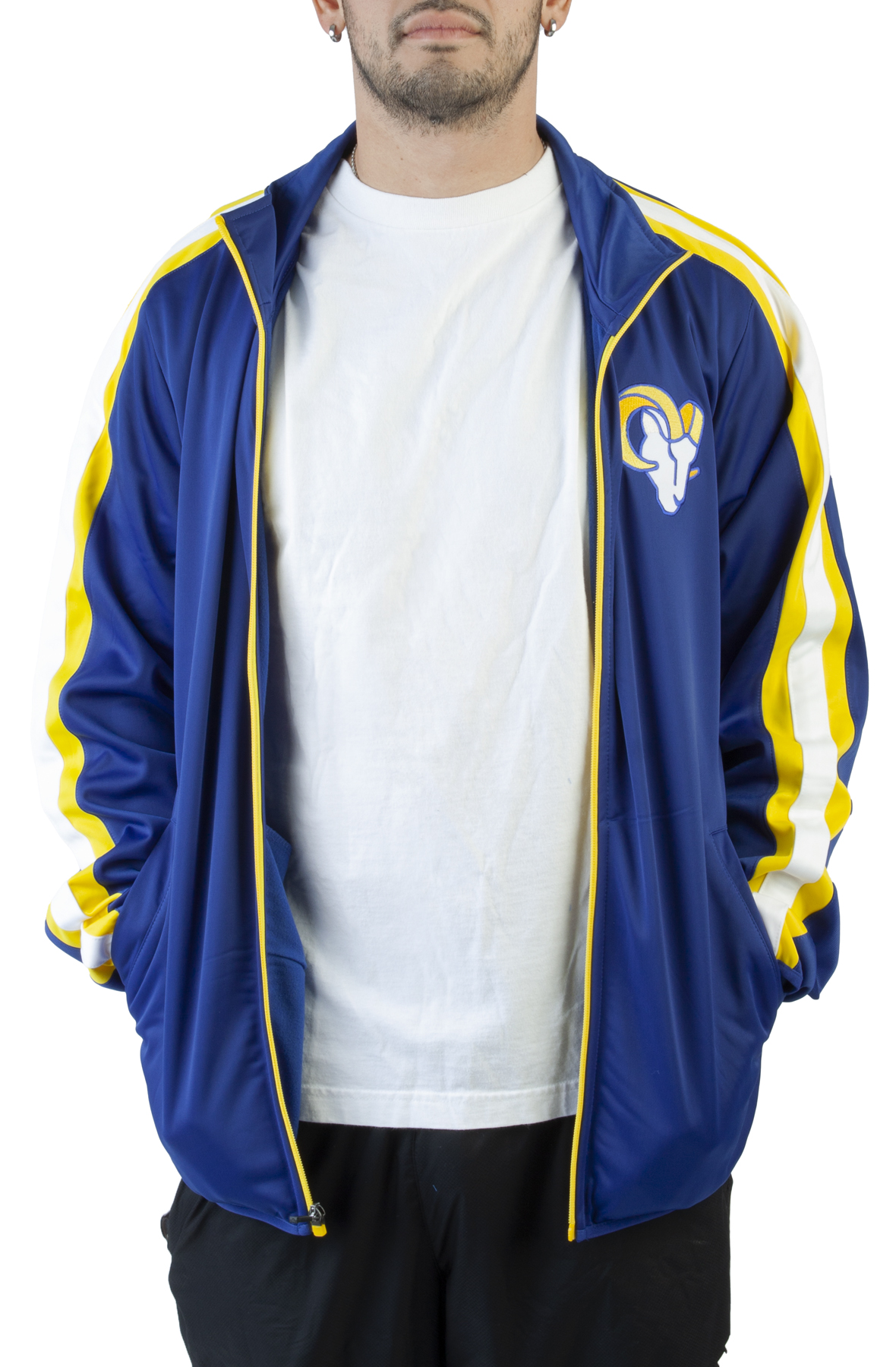 Men NFL Los Angeles Rams Track Jacket Jackets L Blue Men NFL Los Angeles Rams Track Jacket Jackets L Blue