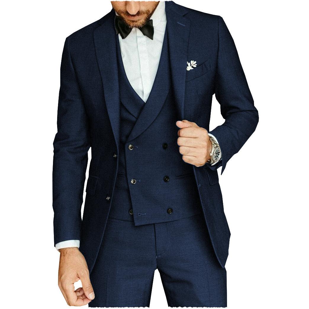 Menseventwear Casual Men’s Pieces Mens Suit Regular Fit Notch Lapel Tuxedos Blazer+vest+Pants