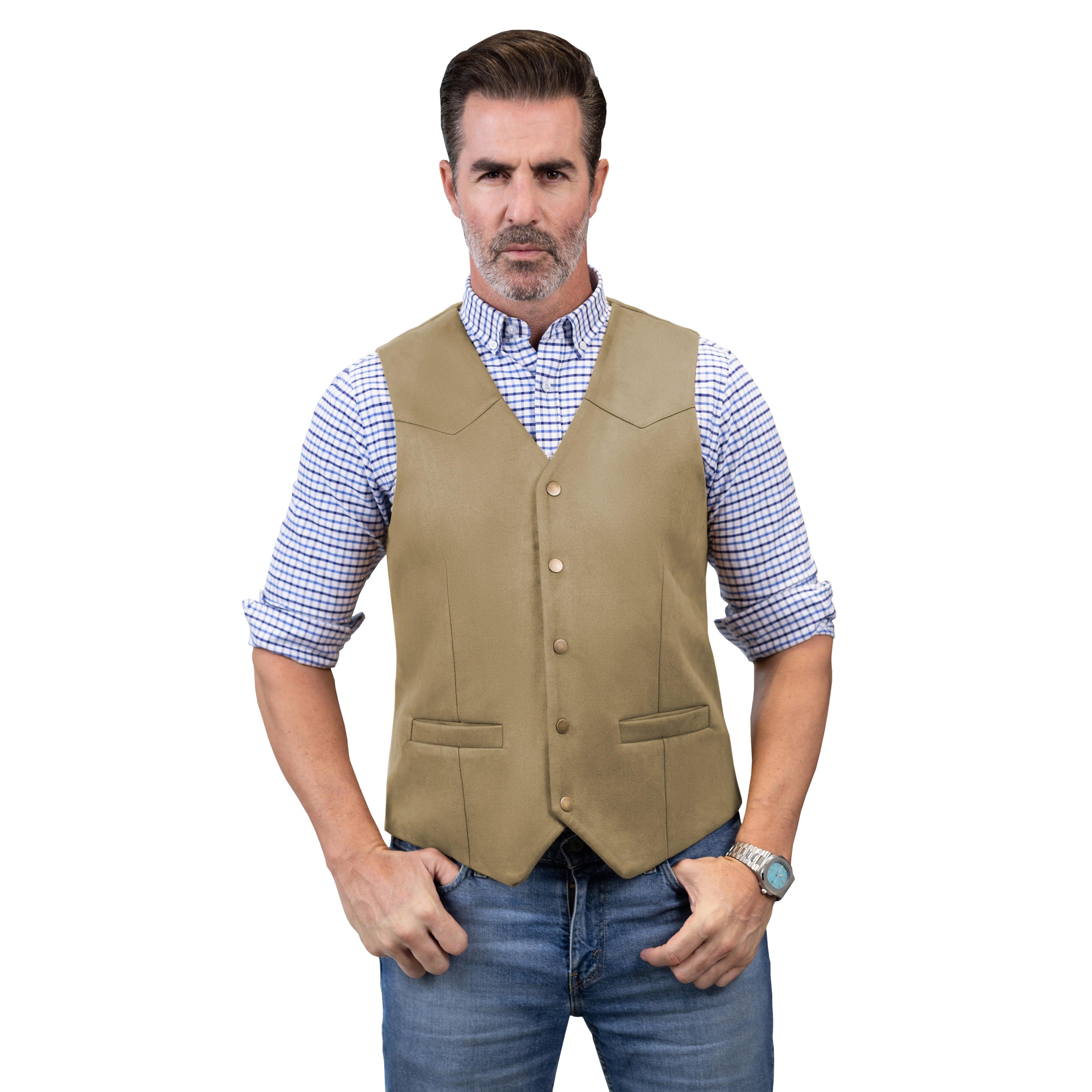 Casual Men’s Fashion Suede V Neck Waistcoat Denim Jacket Casual Men’s Fashion Suede V Neck Waistcoat Denim Jacket