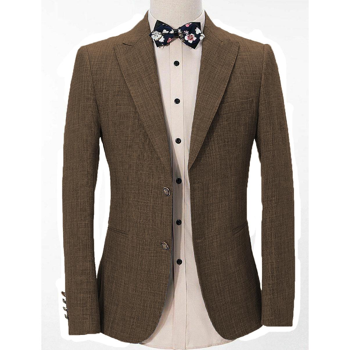 Menseventwear Casual Men’s Regular Linen Peak Lapel Blazer Menseventwear Casual Men’s Regular Linen Peak Lapel Blazer