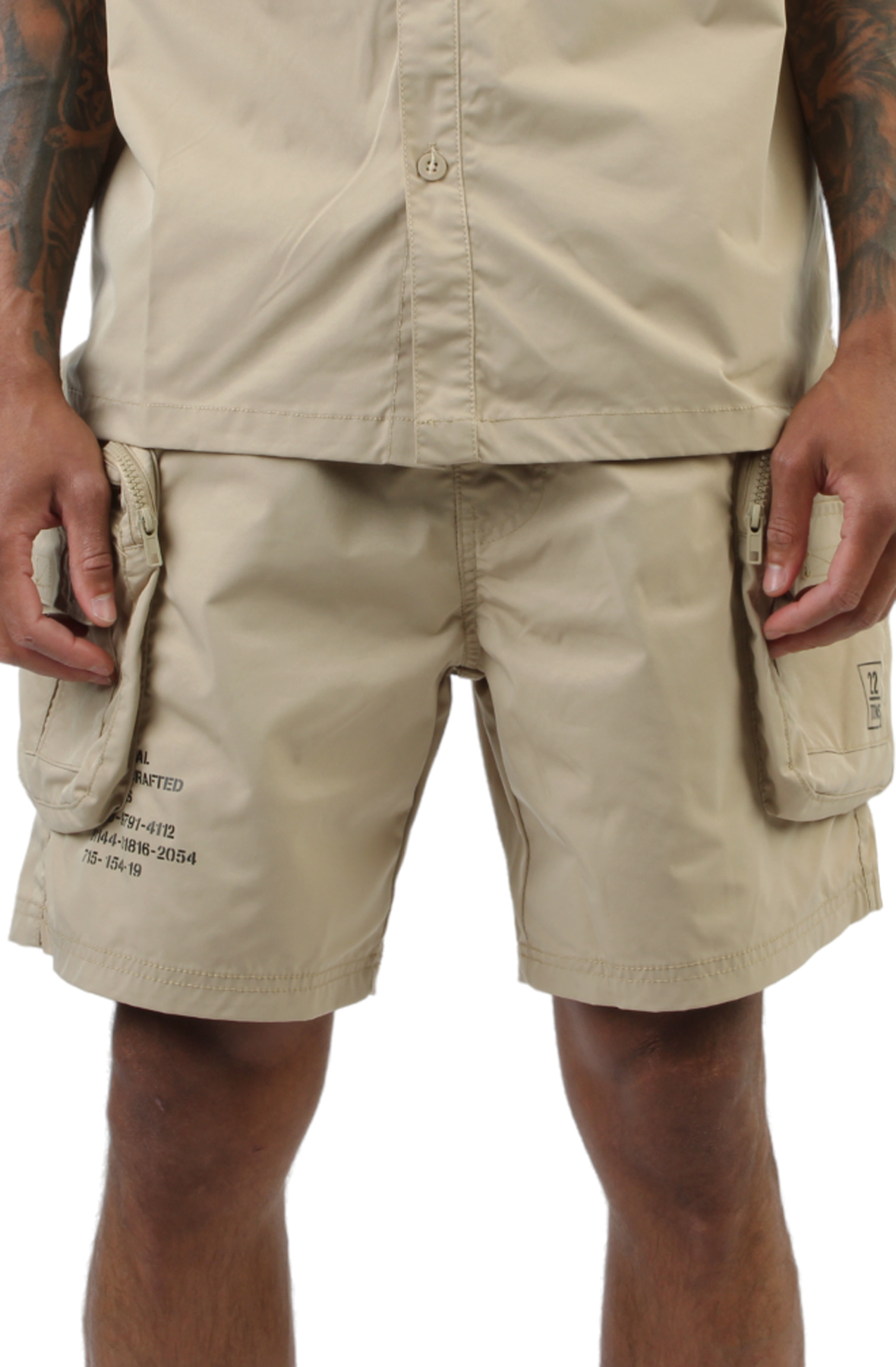 Men Printed Utility Lounge Windbreaker Shorts Khaki Shorts Khaki Men Printed Utility Lounge Windbreaker Shorts Khaki Shorts Khaki