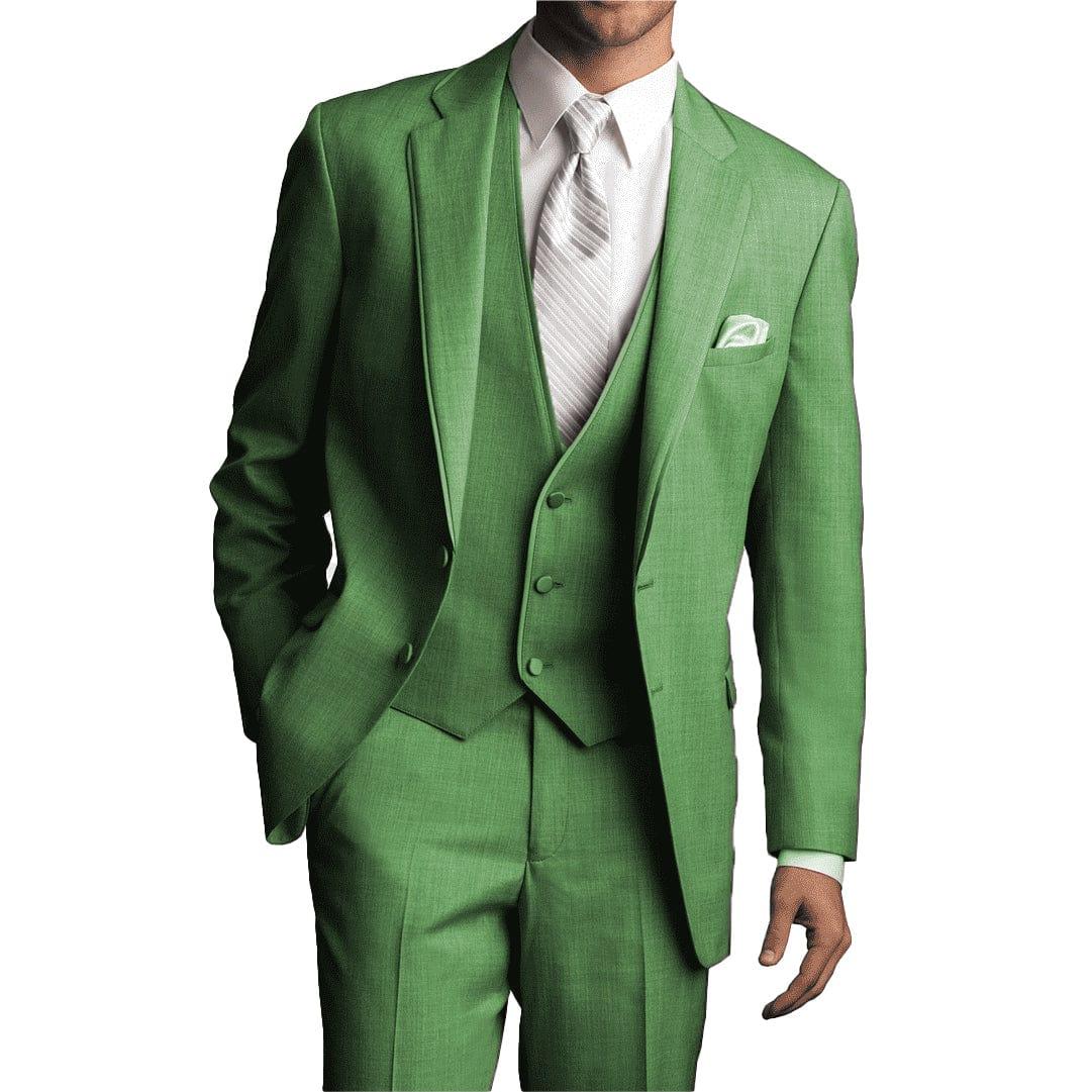 Ceehuteey Pieces Men’s Solid Notch Lapel Linen Flat Suit for Men Blazer+Vest+Pants