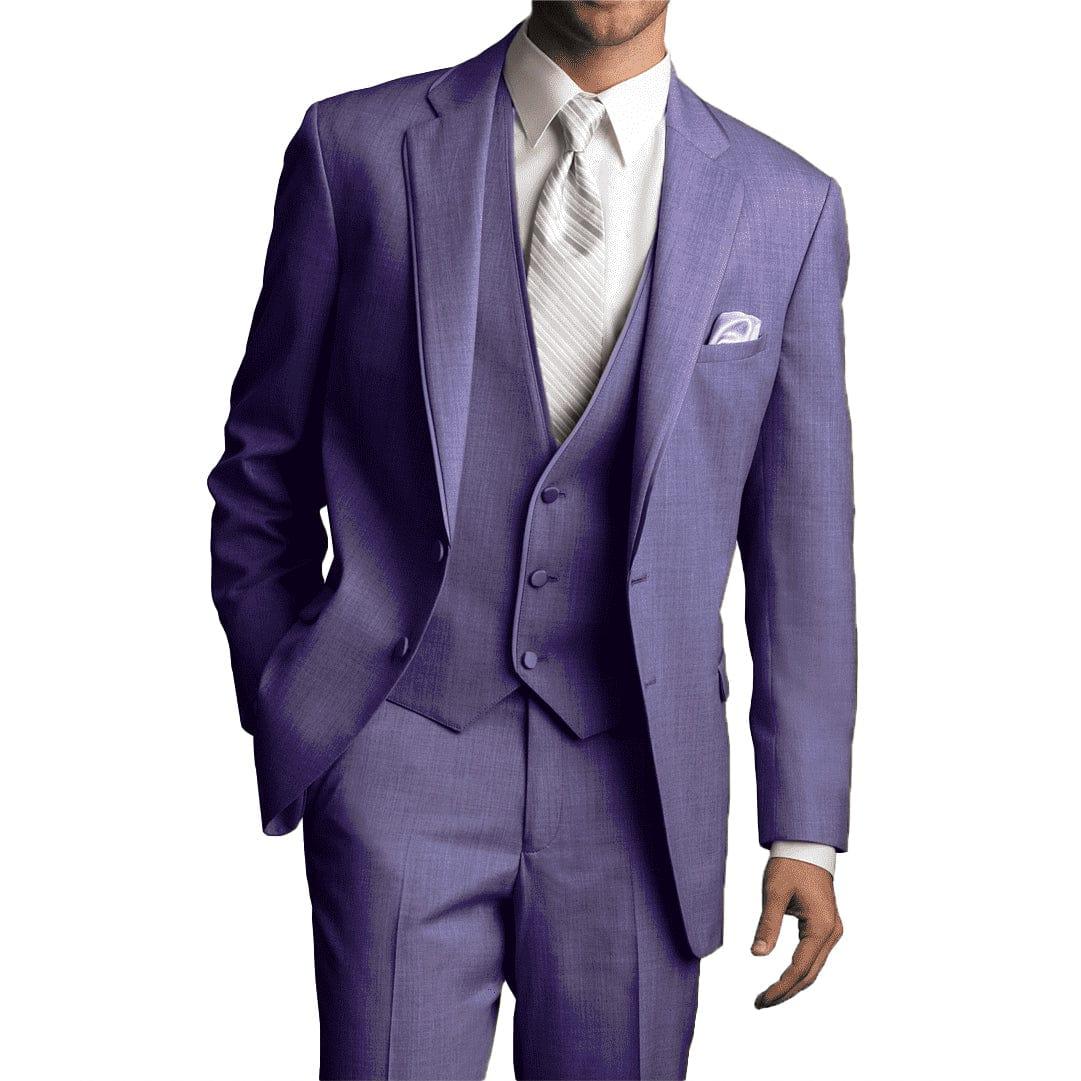 Ceehuteey Pieces Men’s Solid Notch Lapel Linen Flat Suit for Men Blazer+Vest+Pants