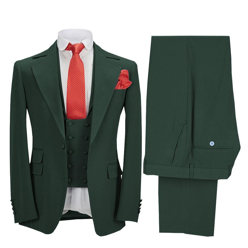 Ceehuteey Men’s Pieces Notch Lapel Suits Prom Blazer+Vest+Pants – Hunt Green R Ceehuteey Men’s Pieces Notch Lapel Suits Prom Blazer+Vest+Pants – Hunt Green R