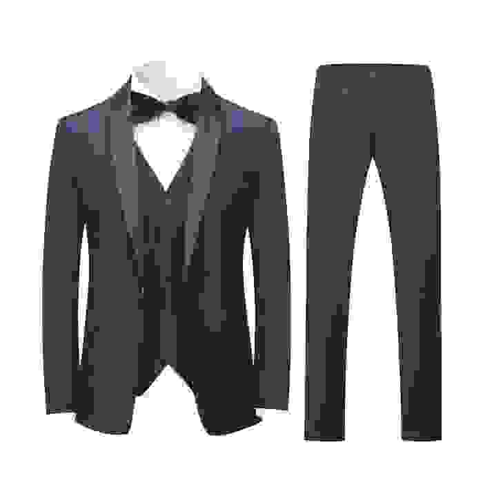 Ceehuteey Men’s Pieces Shawl Lapel Prom For Suits Blazer + Vest + Pants – Navy R Ceehuteey Men’s Pieces Shawl Lapel Prom For Suits Blazer + Vest + Pants – Navy R