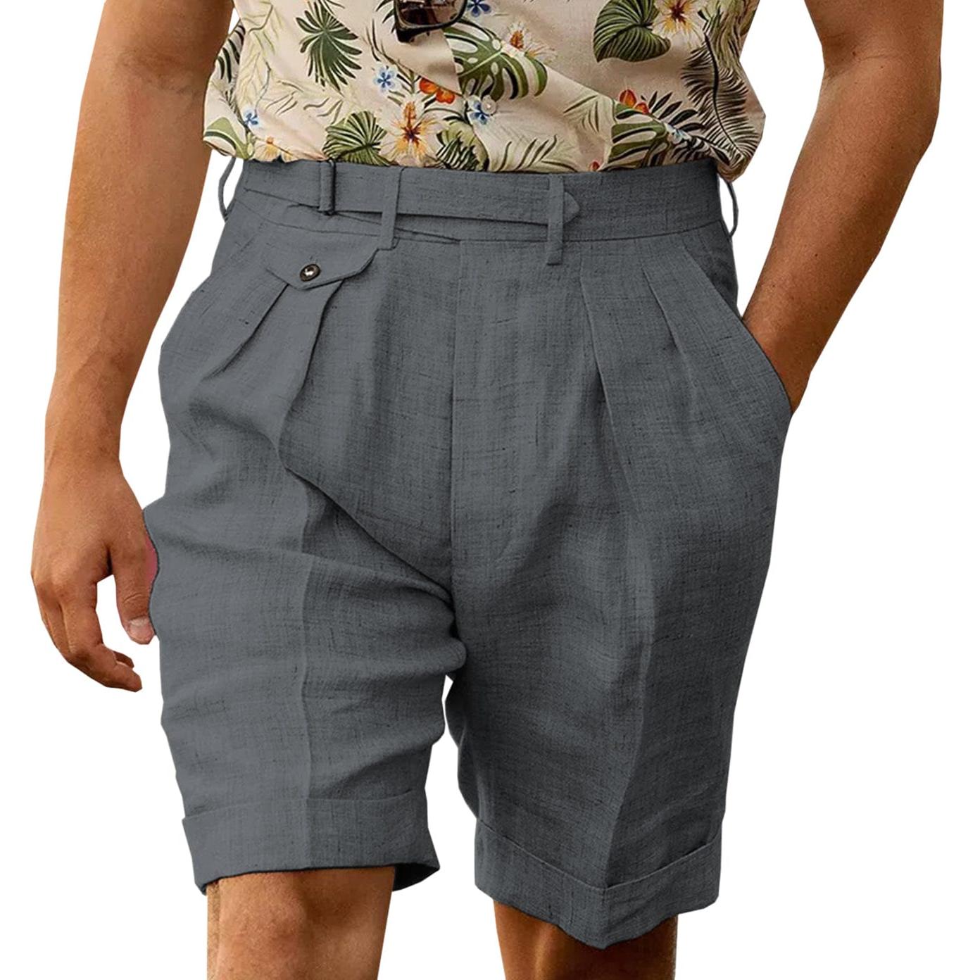 Ceehuteey Men’s Linen Short Pants Gorg Trousers – Grey W Ceehuteey Men’s Linen Short Pants Gorg Trousers – Grey W