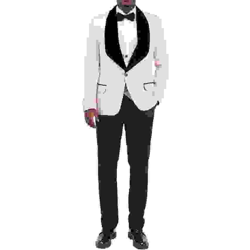 Ceehuteey Men’s Classic Design Patterned Piece Shawl Lapel Suits Blazer+Vest+Pants – Pink R
