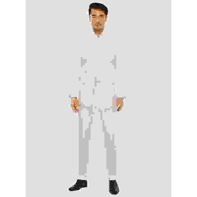 Ceehuteey Men’s Solid Linen Double Breasted Peak lapel SuitBlazer+Pants – Beige R
