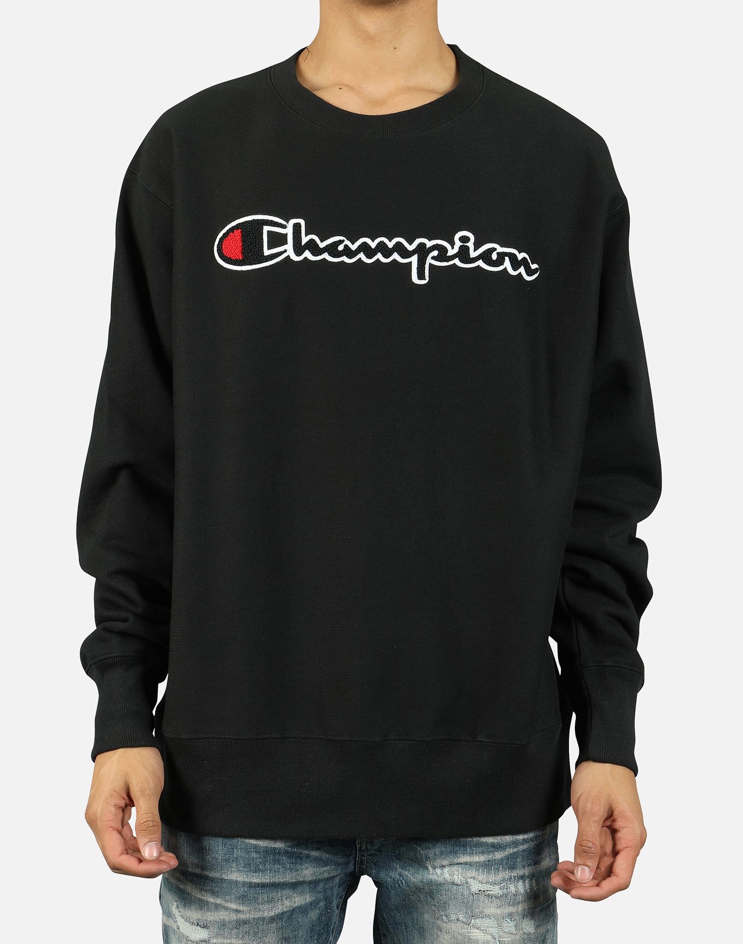 Champion REVERSE WEAVE CHAIN STITCH SCRIPT LOGO CREW SWEATSHIRT