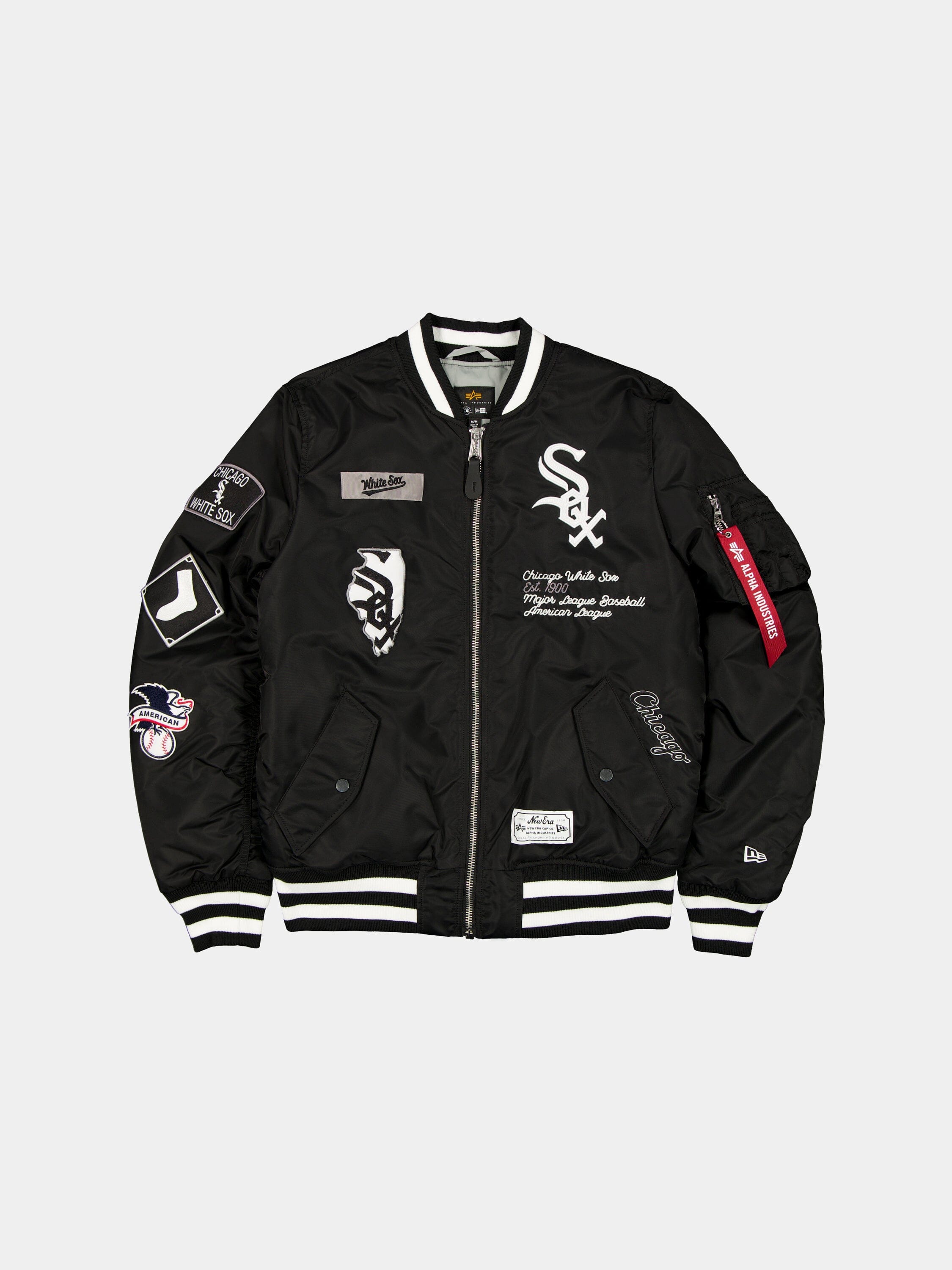 CHICAGO WHITE SOX X ALPHA X NEW ERA MA- BOMBER JACKET – BLACKWHITE CHICAGO WHITE SOX X ALPHA X NEW ERA MA- BOMBER JACKET – BLACKWHITE